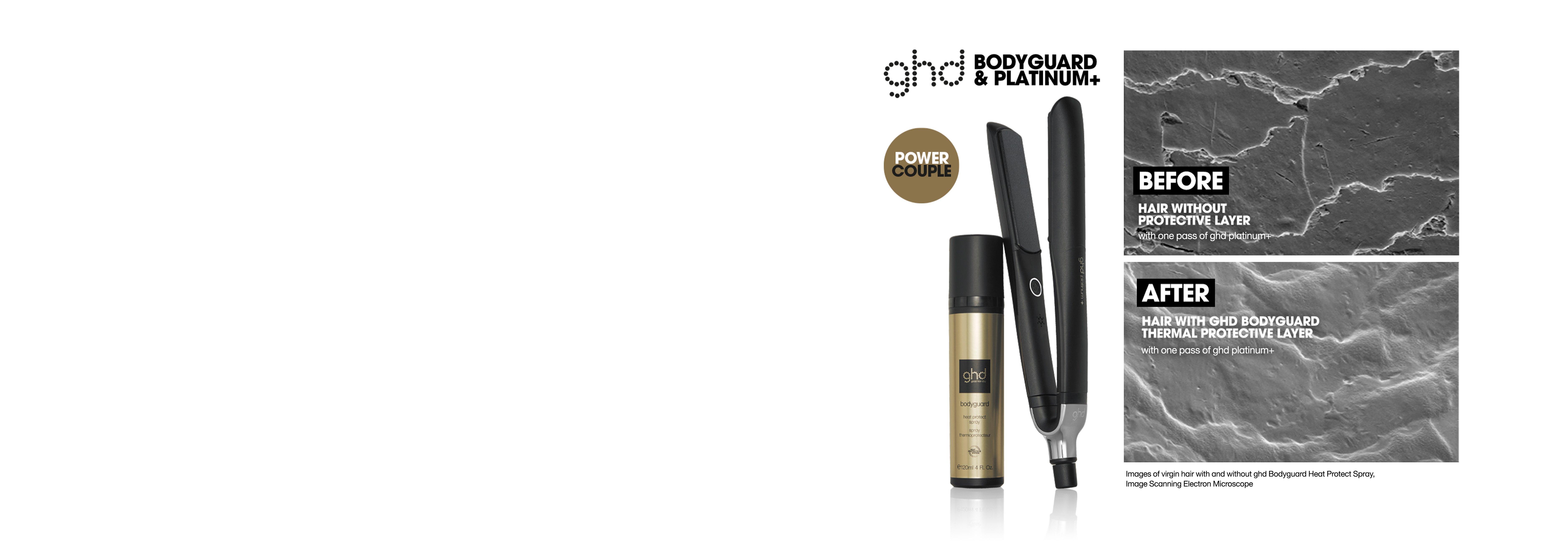 ghd platinum plus styler and heat protect spray - bodyguard
