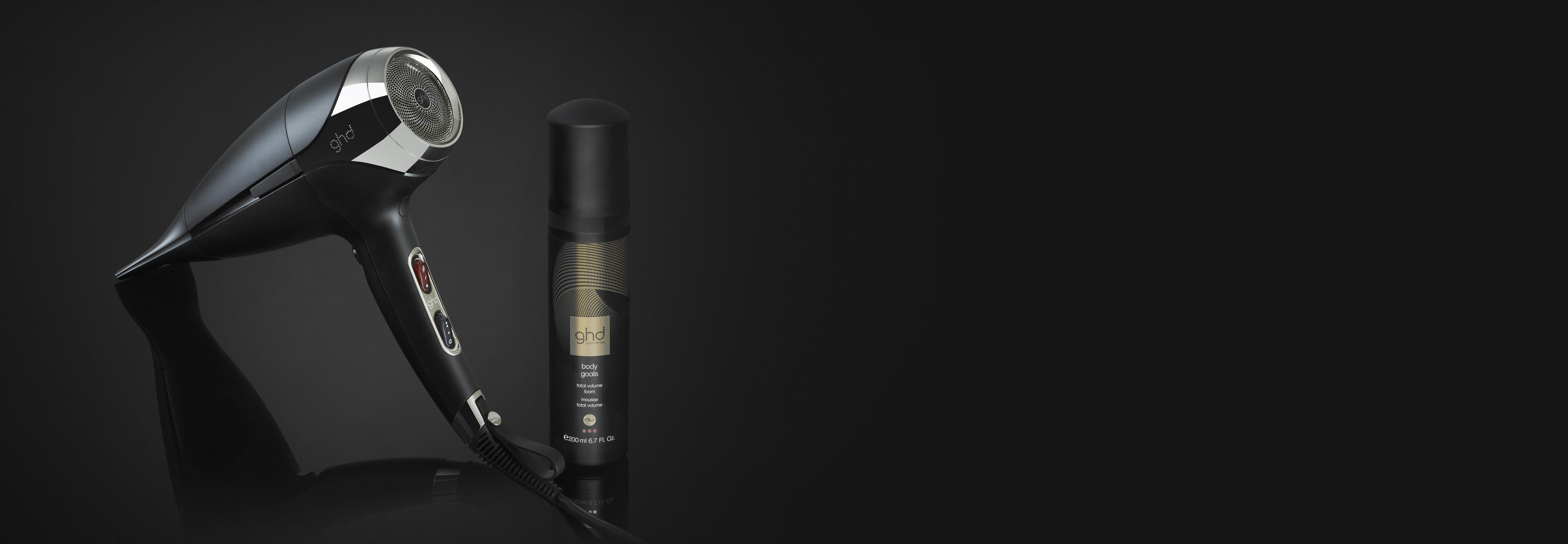 Espuma de volumen ghd y secador helios
