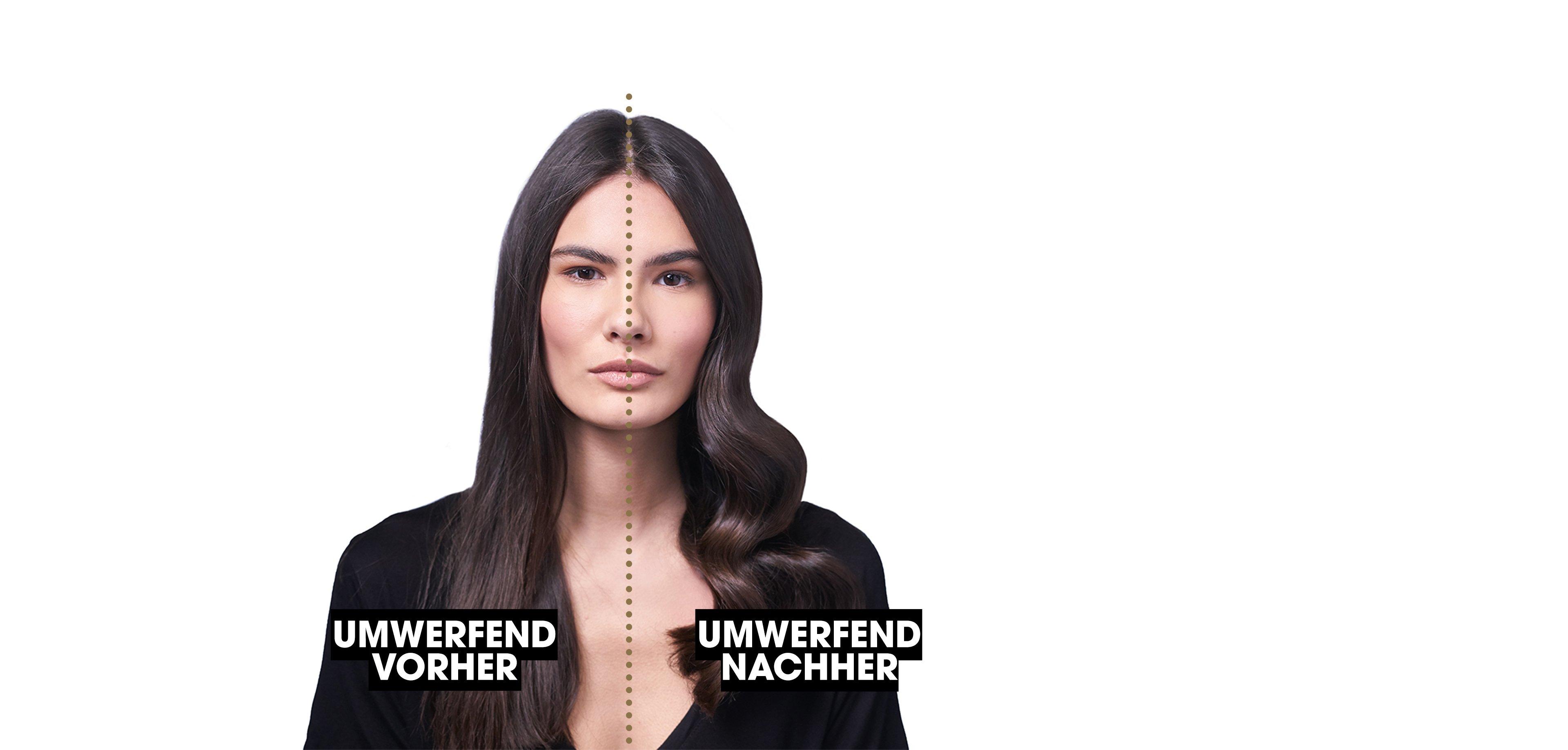 Vorher Nachher Vergleich mit dem ghd classic curl tong