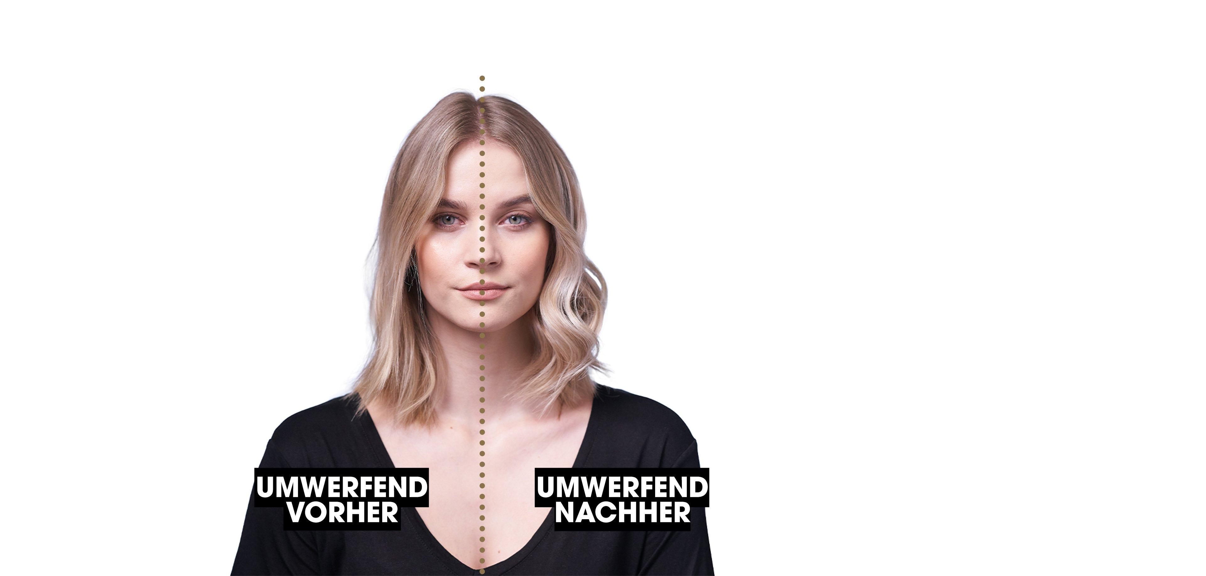 Vorher Nachher Vergleich mit dem ghd classic wave wand