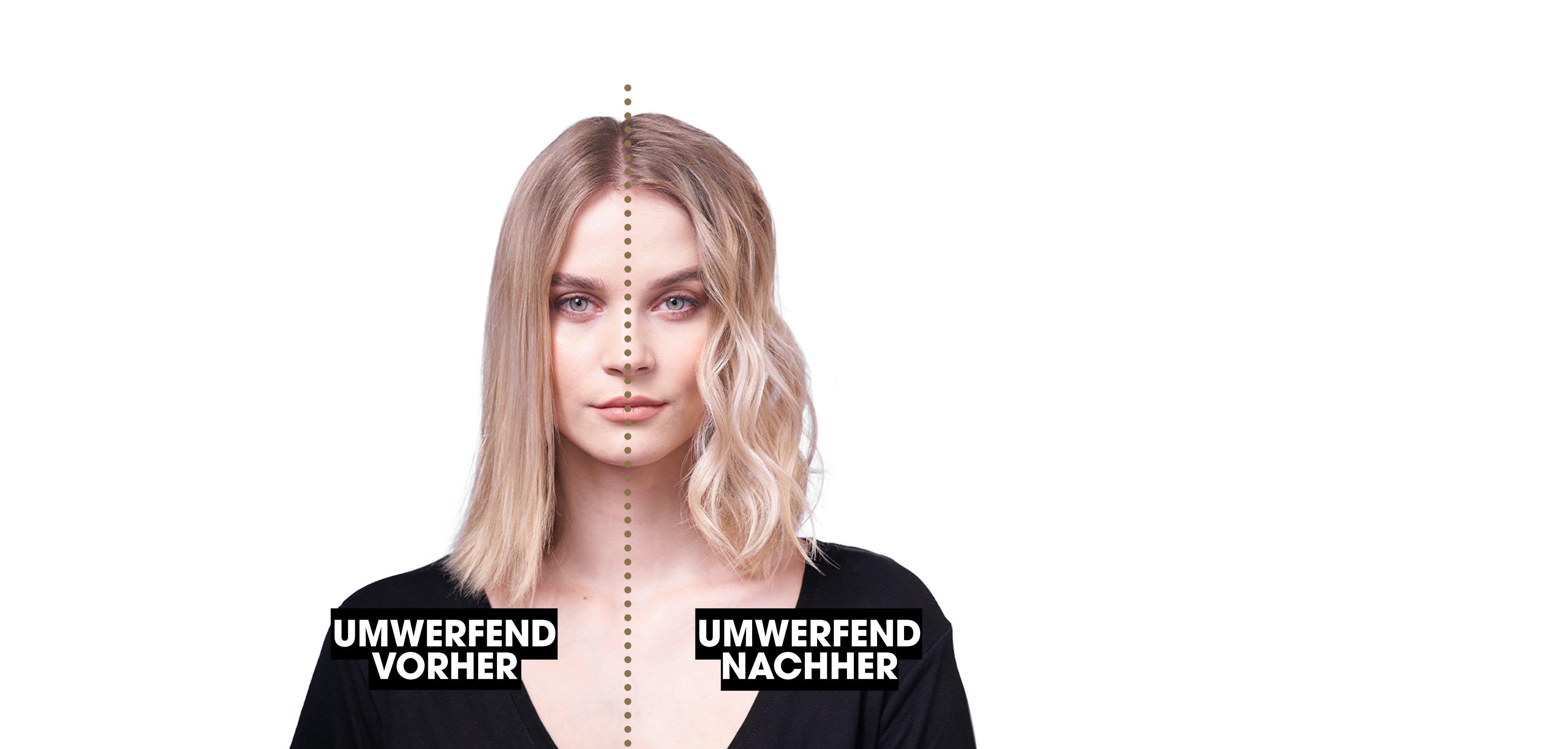 Vorher Nachher Vergleich mit dem ghd creative curl wand