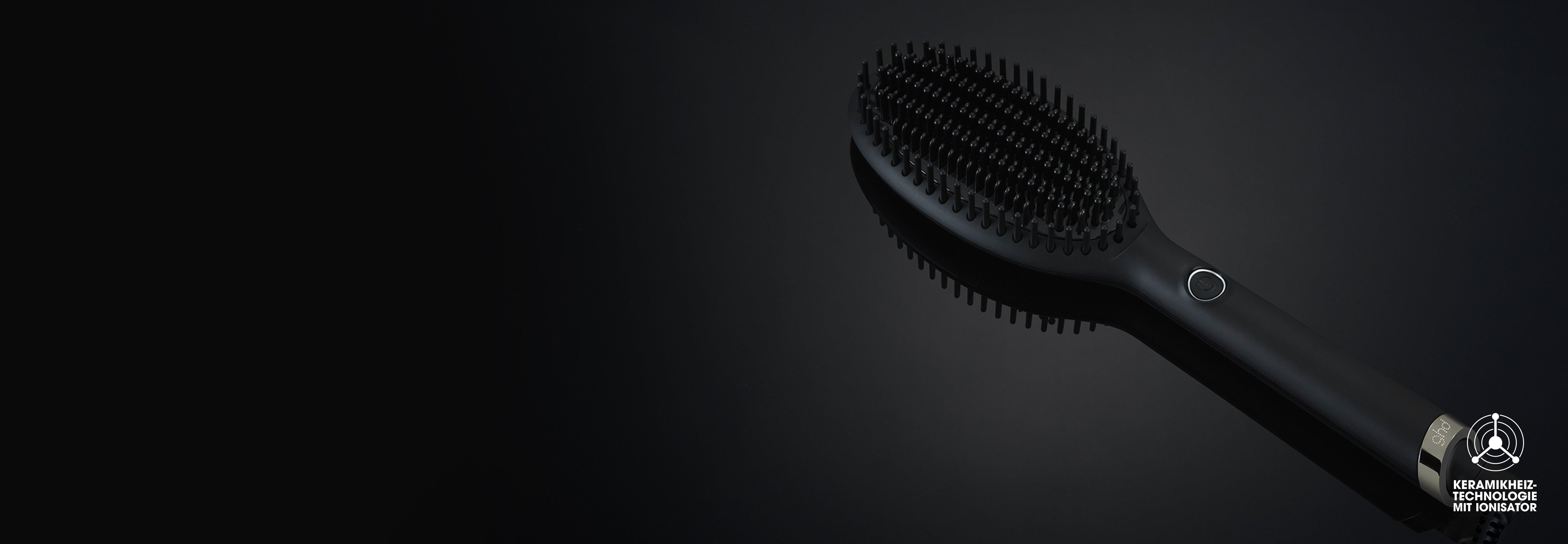 ghd glide auf schwarzem Hintergrund