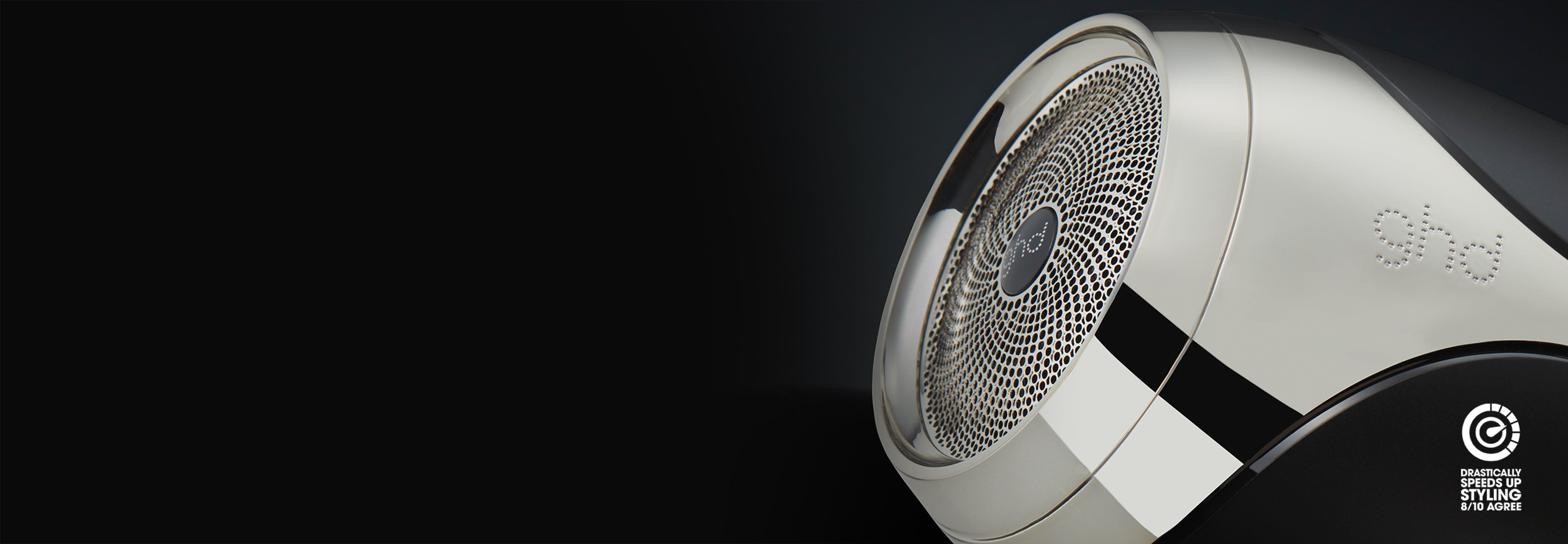 ghd helios hair dryer in black filter close-up