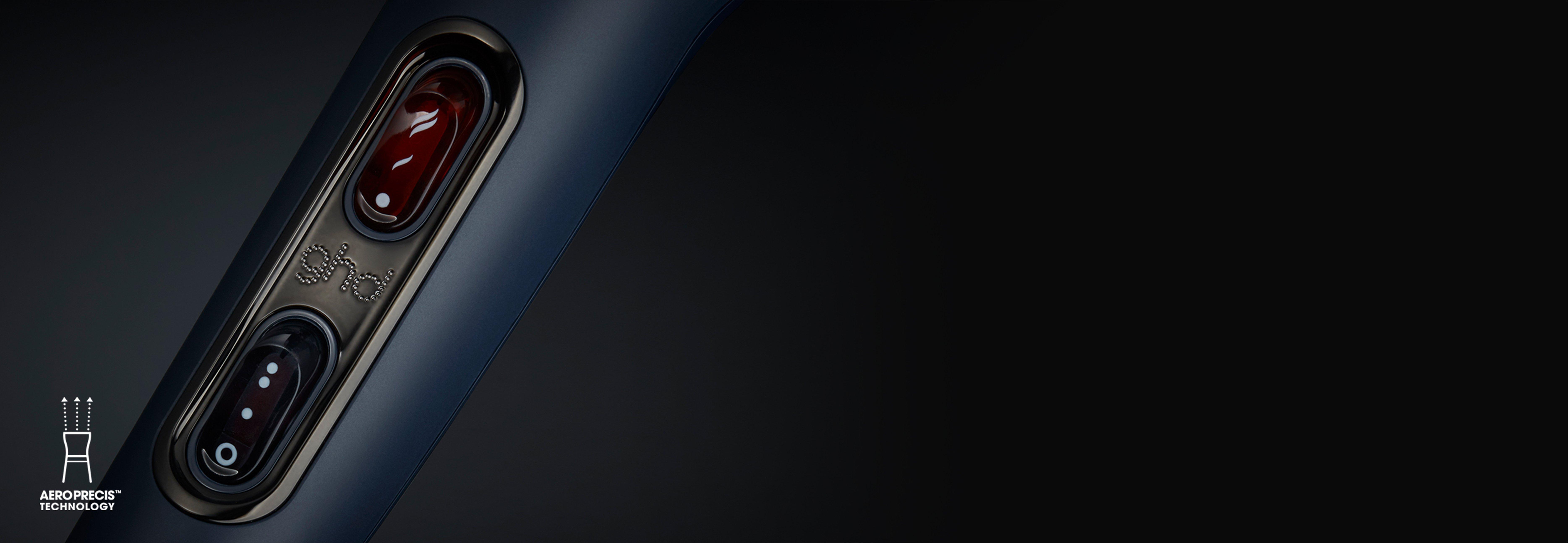 Helios hair dryer in navy buttons