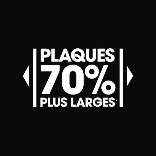 Plaques 70% plus larges