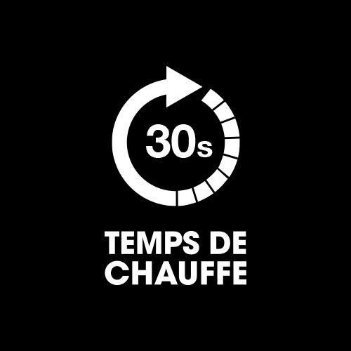 Temps de chauffe de 30secondes