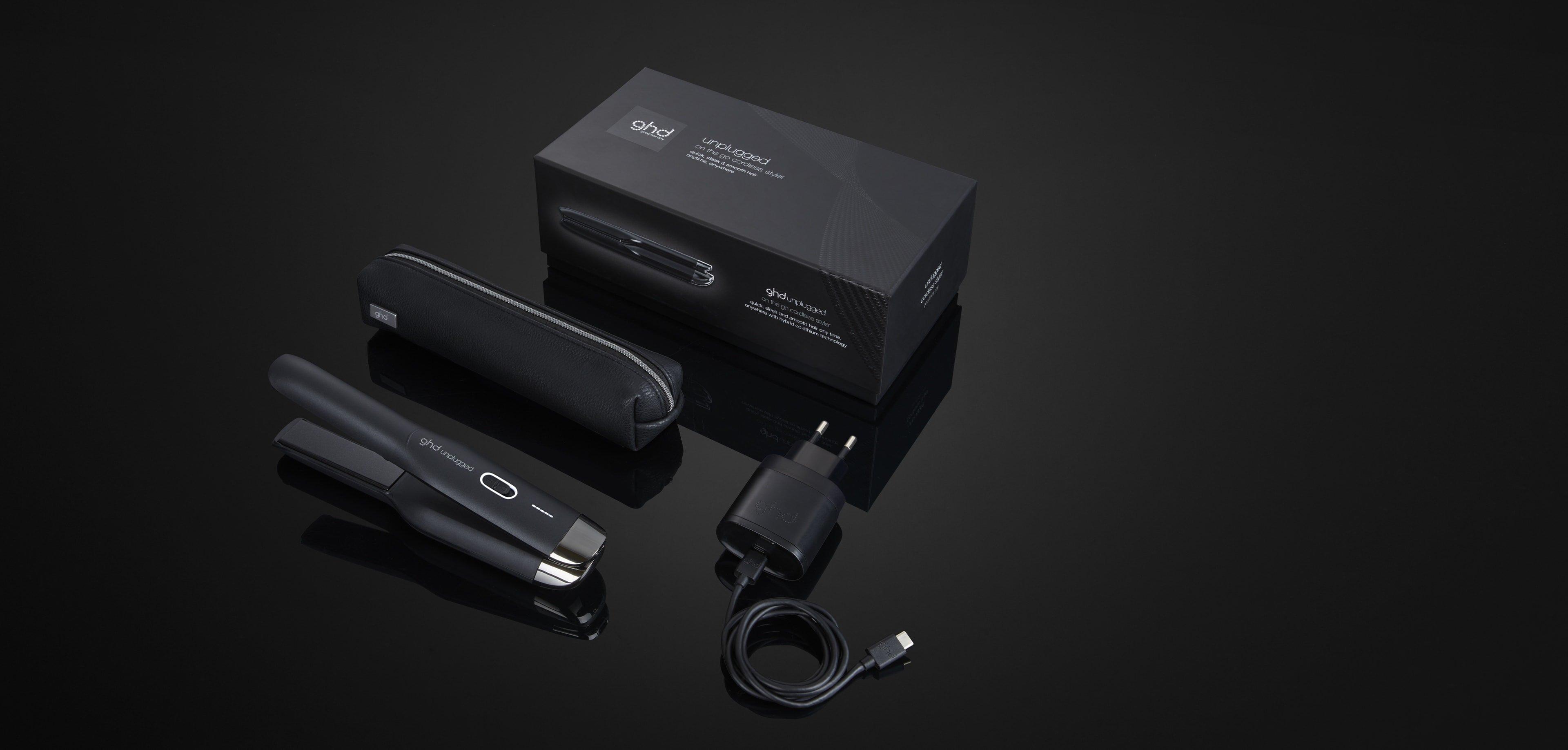 ghd unplugged™ kabelloses Glätteisen mit Karton und Zubehör