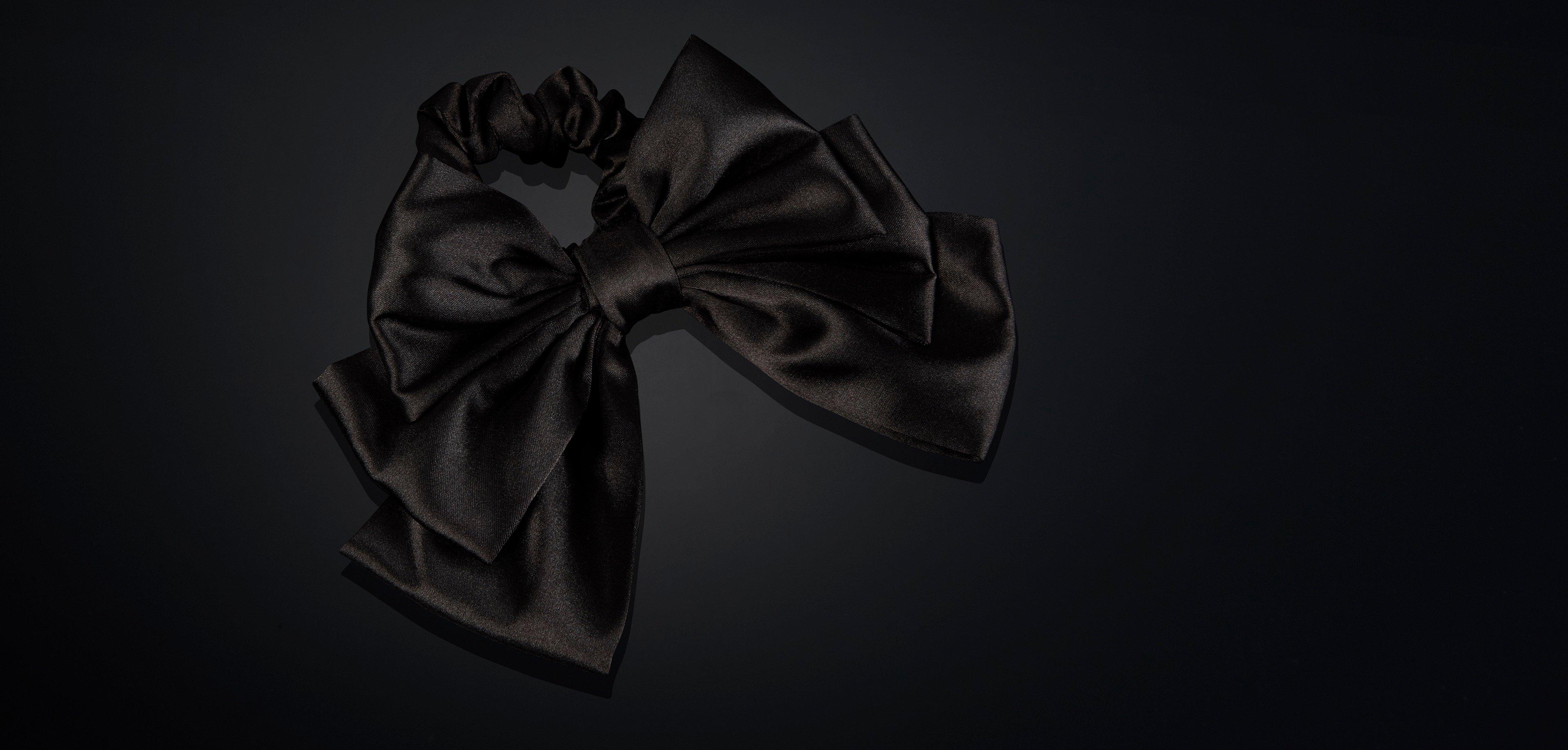 Nœud en satin noir pour les cheveux