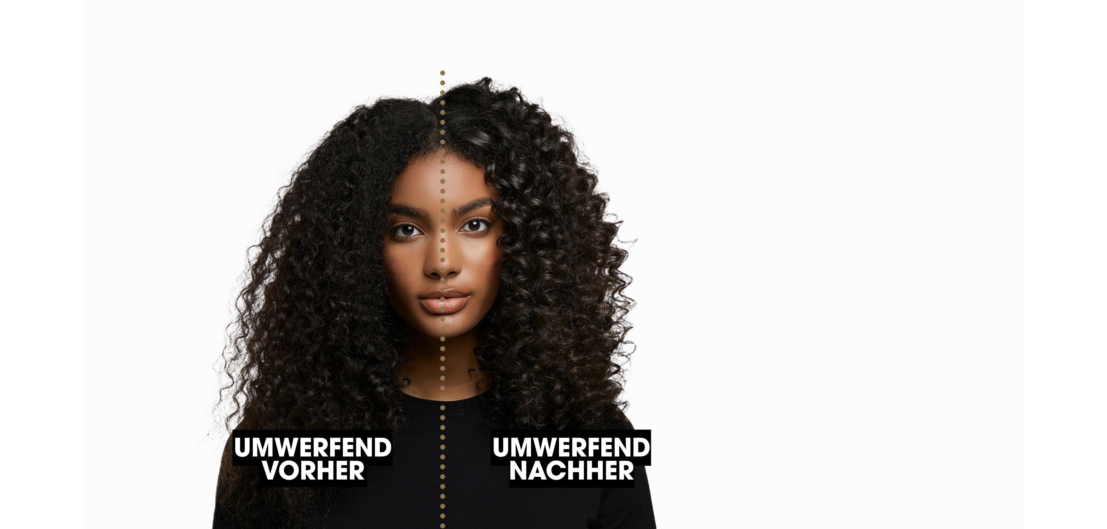 Vorher Nachher Vergleich mit dem ghd thin wand