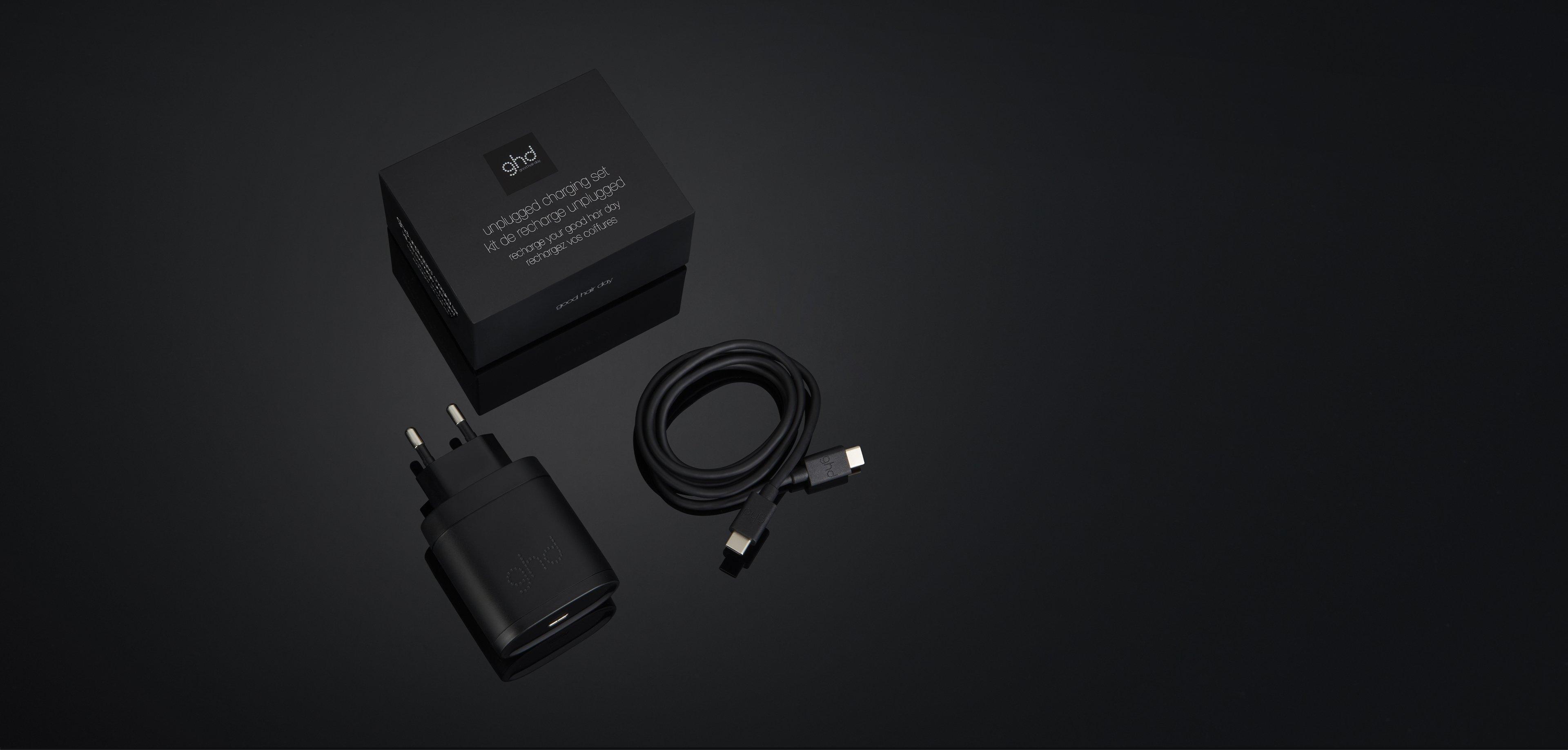 ghd unplugged charging set mit EU Stecker und Ladekabel