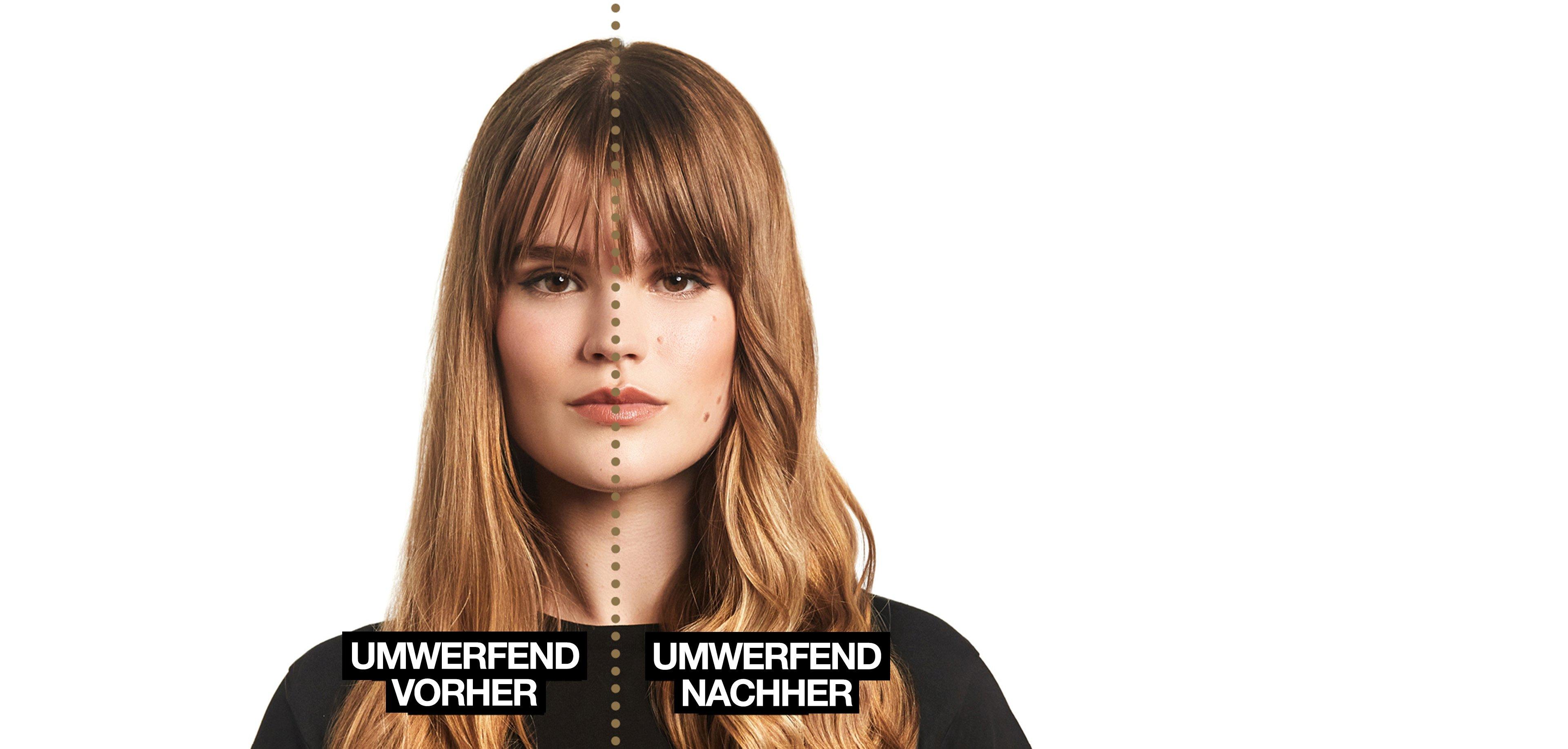 Vorher Nachher Effekt mit dem ghd chronos Glätteisen