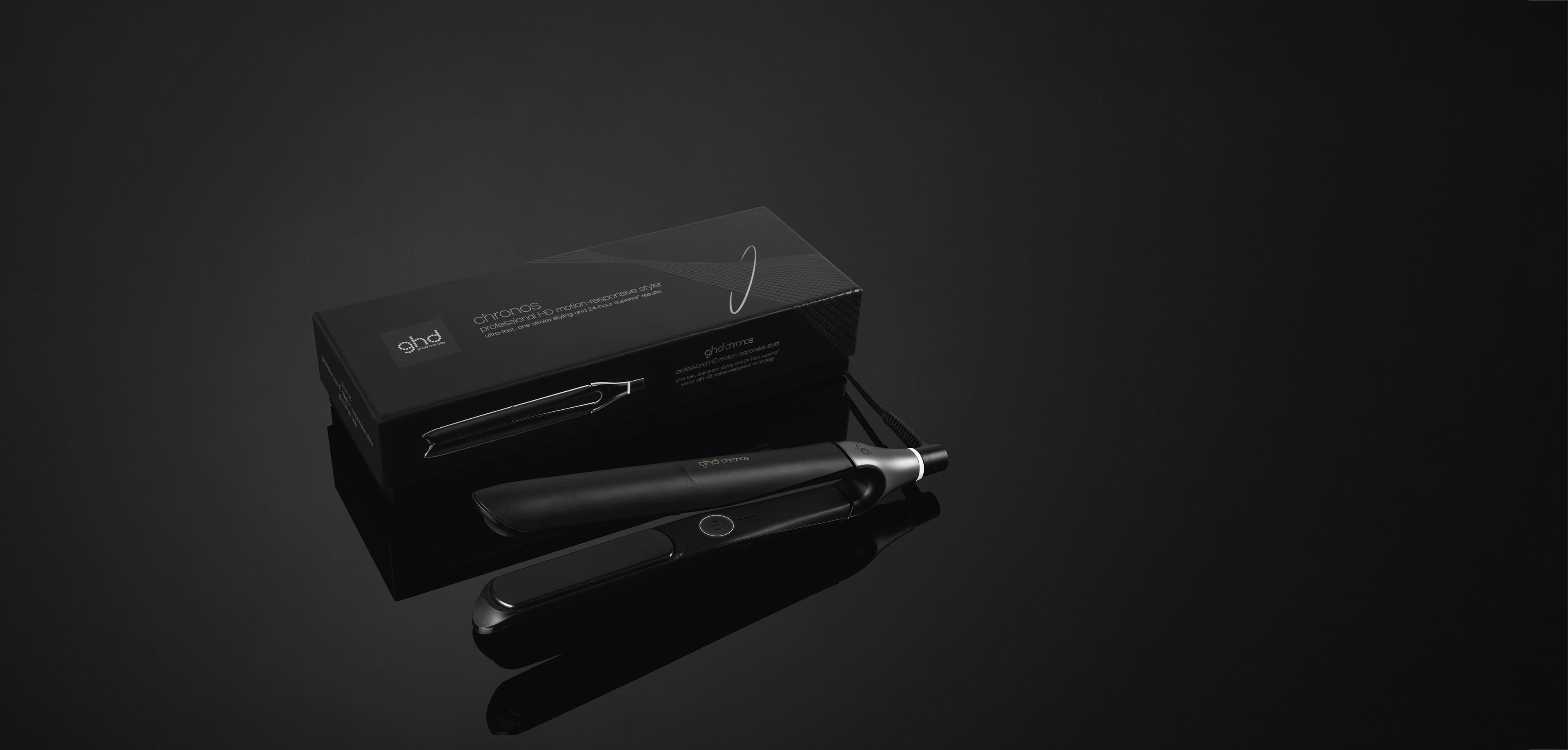 GHD CHRONOS HAIR STRAIGHTENER IN BLACK BUNDLE