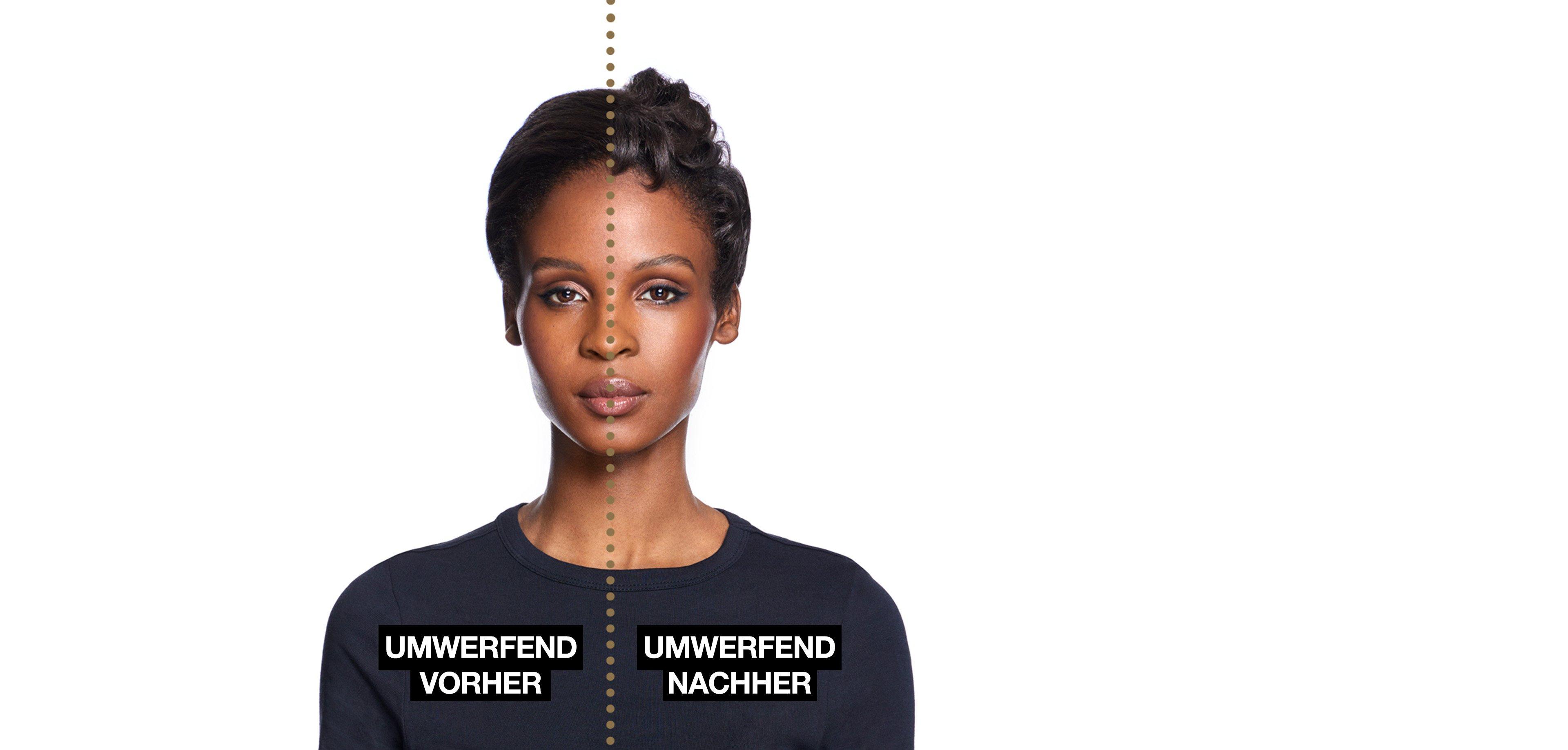 Vergleich vor und nach dem Styling mit ghd mini
