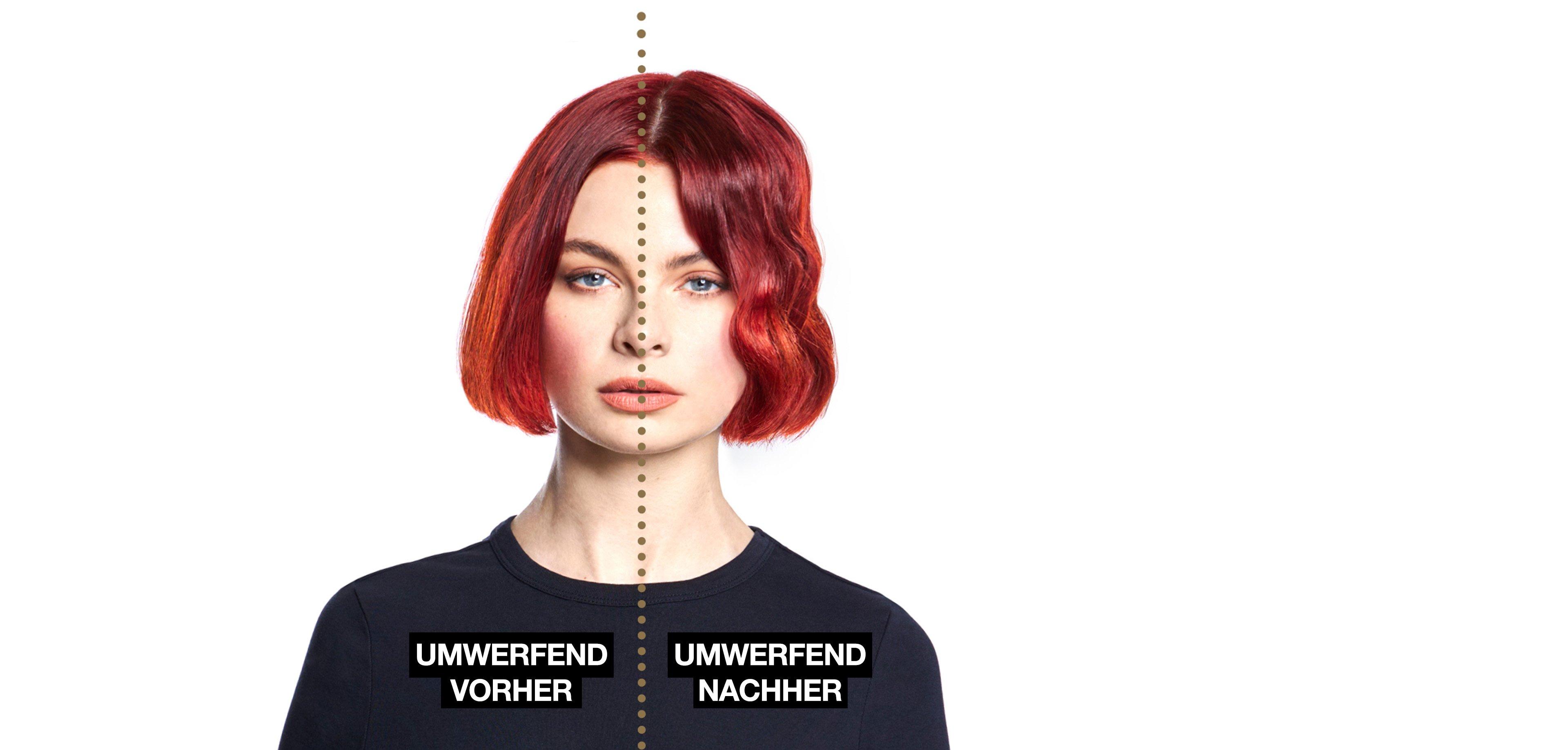 Vorher- und Nachherbilder mit ghd mini Glätteisen