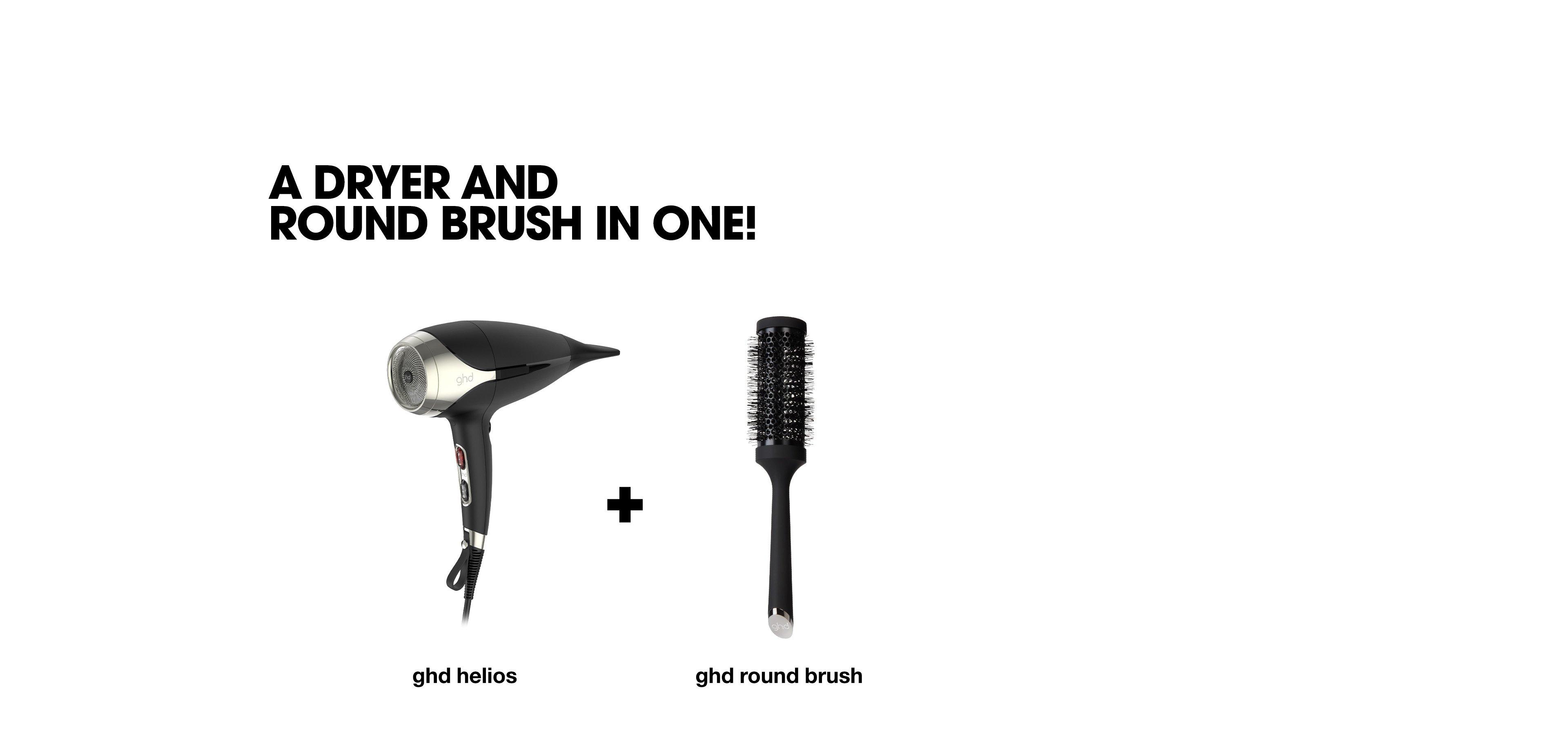 GHD DUET BLOWDRY HAIR DRYER BRUSH IN BLACK
