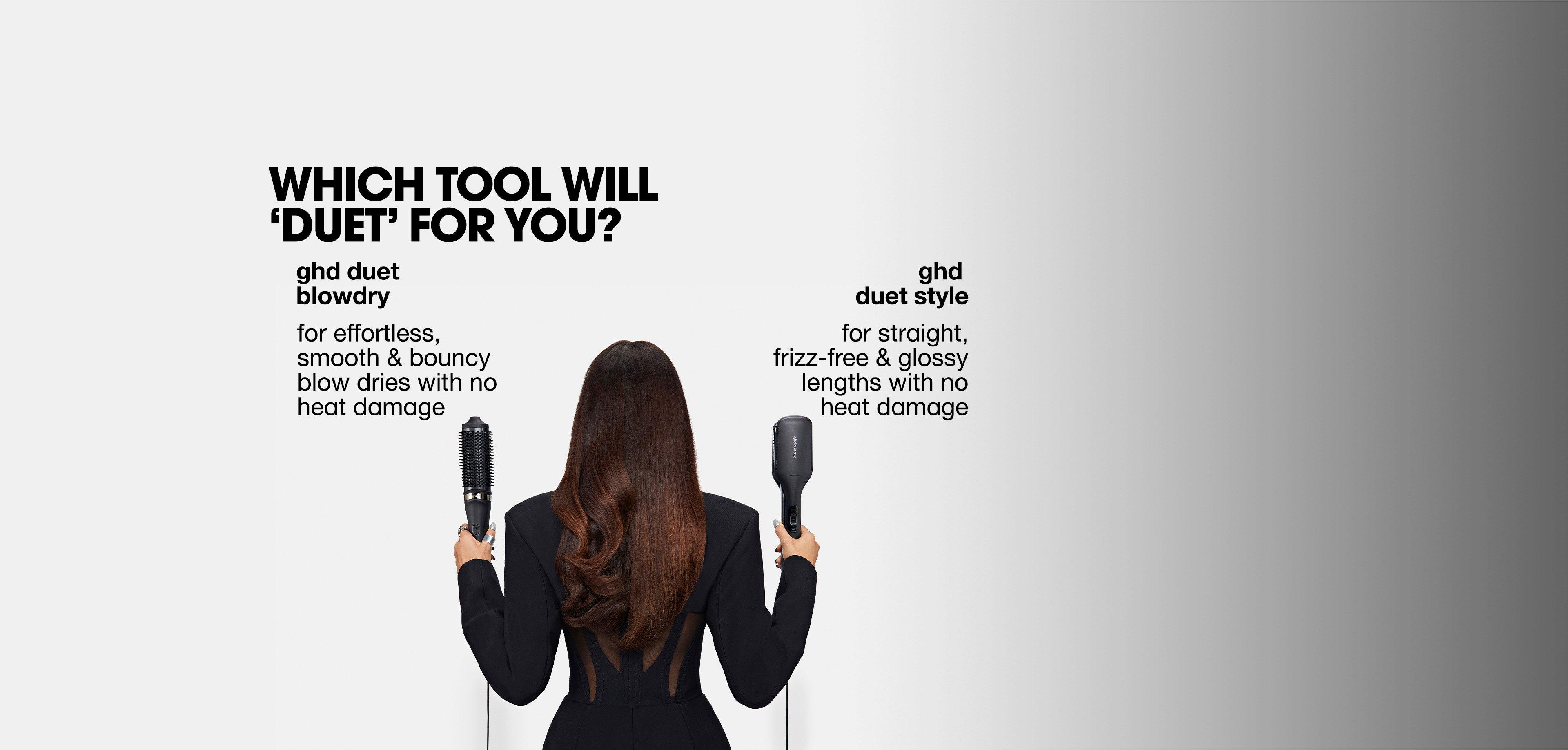 GHD DUET BLOWDRY HAIR DRYER BRUSH IN BLACK