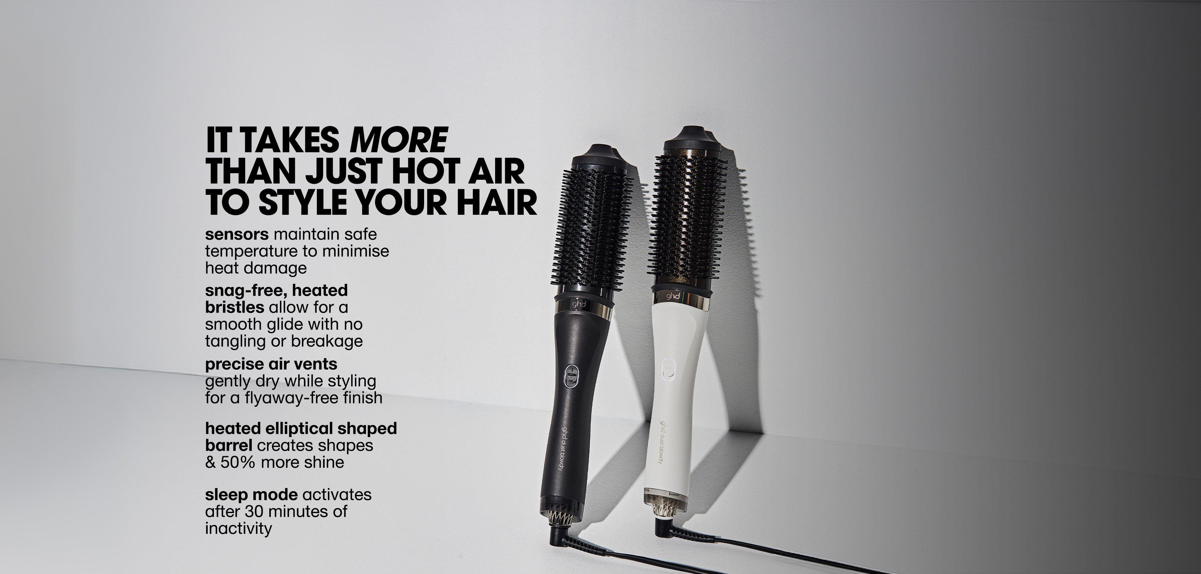 GHD DUET BLOWDRY HAIR DRYER BRUSH IN BLACK
