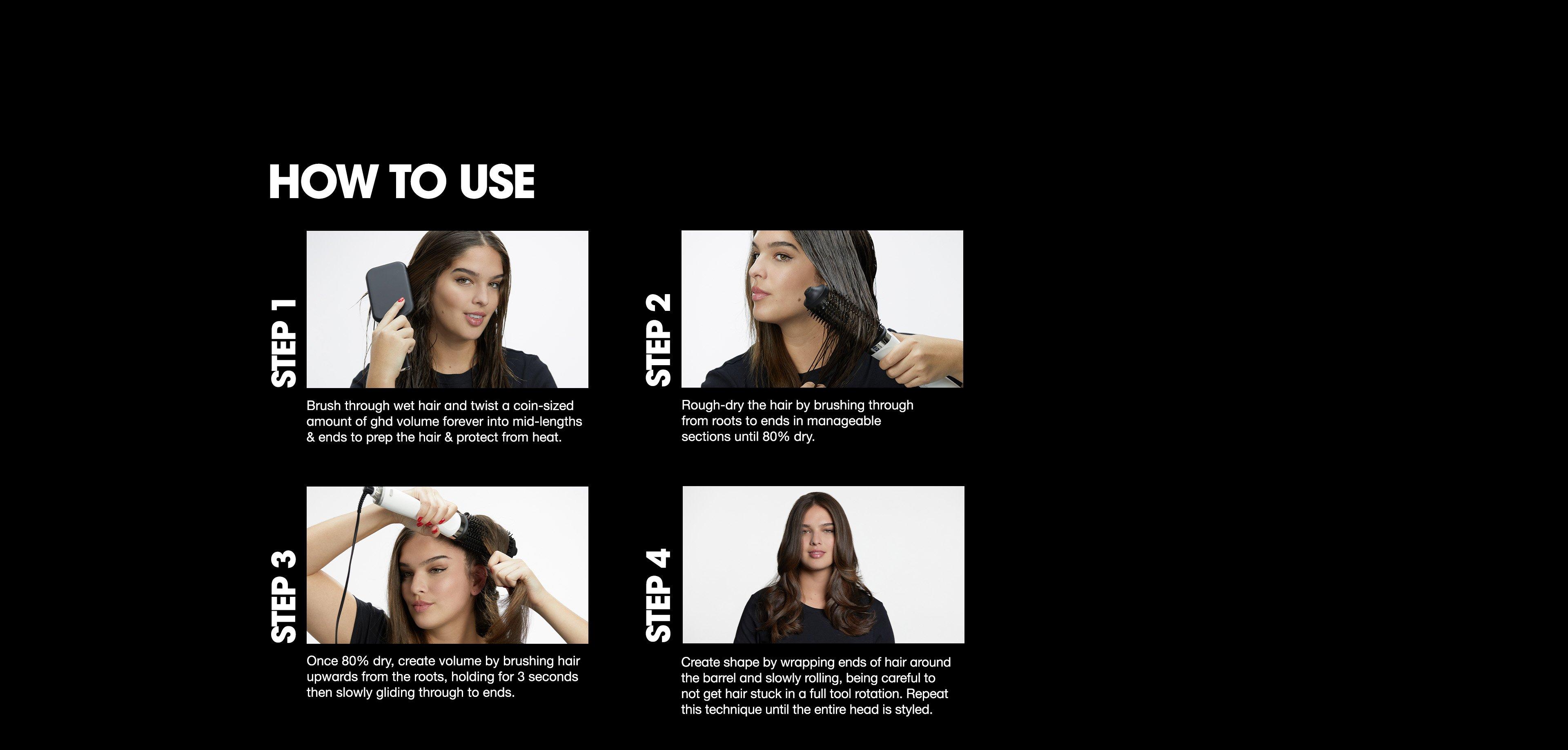 GHD DUET BLOWDRY HAIR DRYER BRUSH IN BLACK
