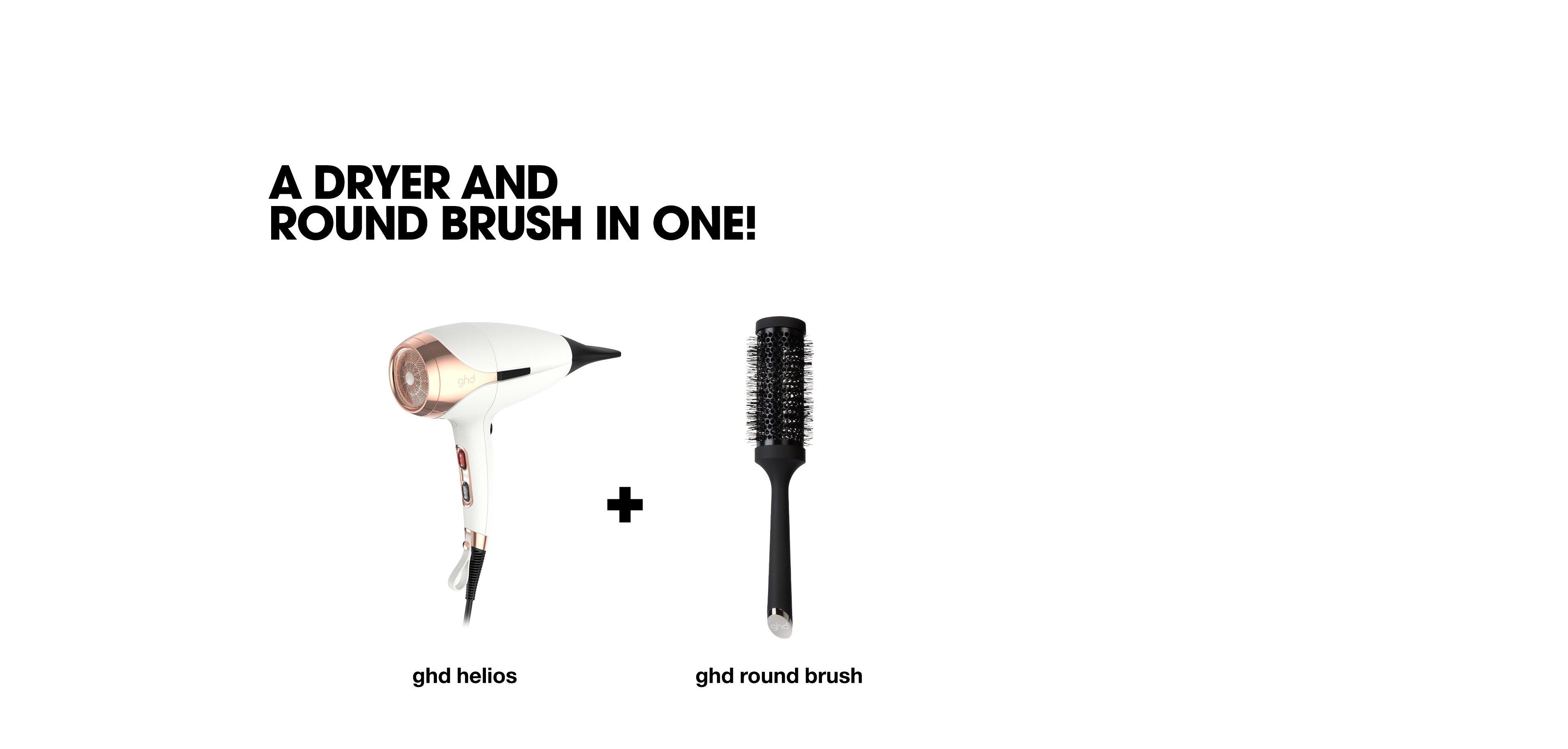 GHD DUET BLOWDRY HAIR DRYER BRUSH IN WHITE