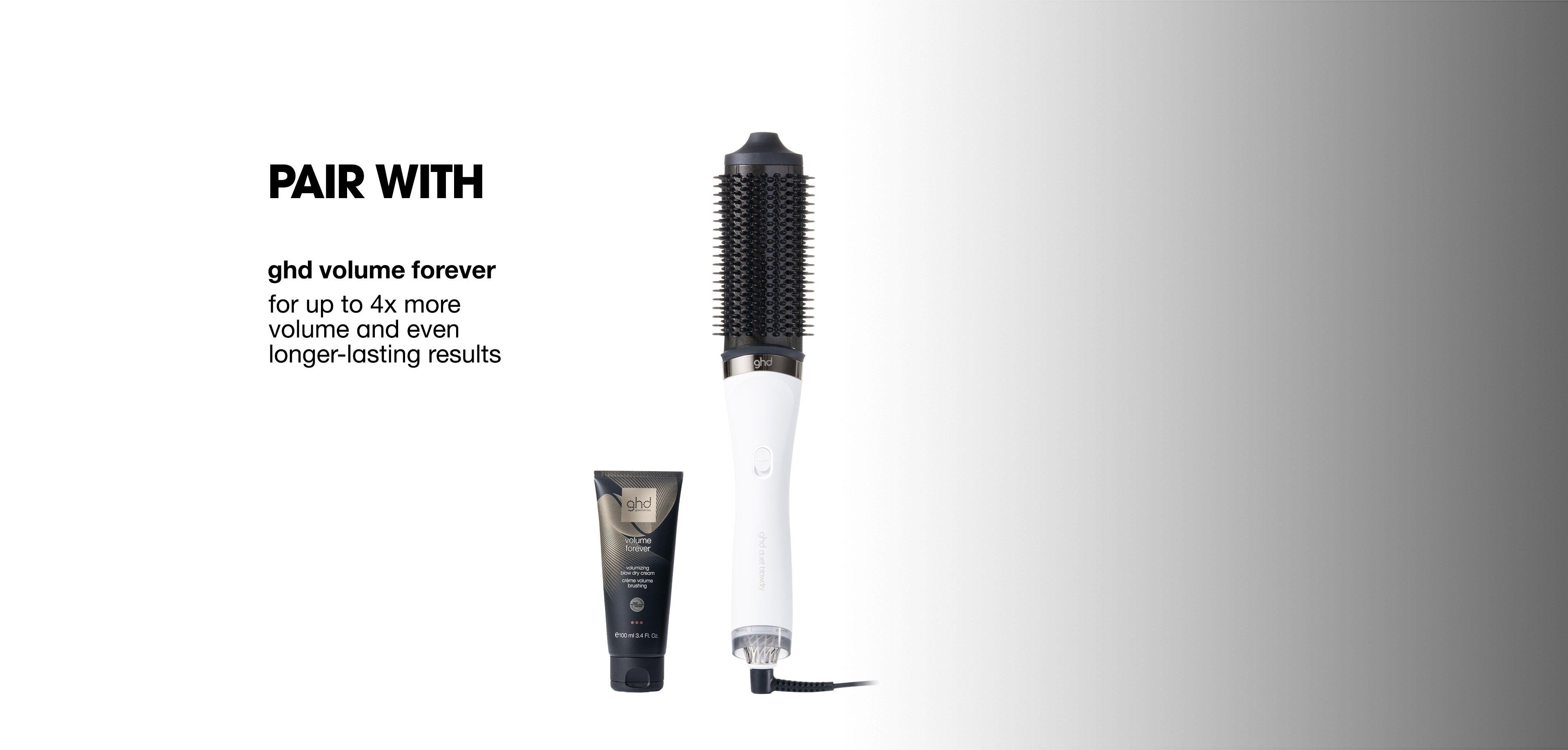 GHD DUET BLOWDRY HAIR DRYER BRUSH IN WHITE