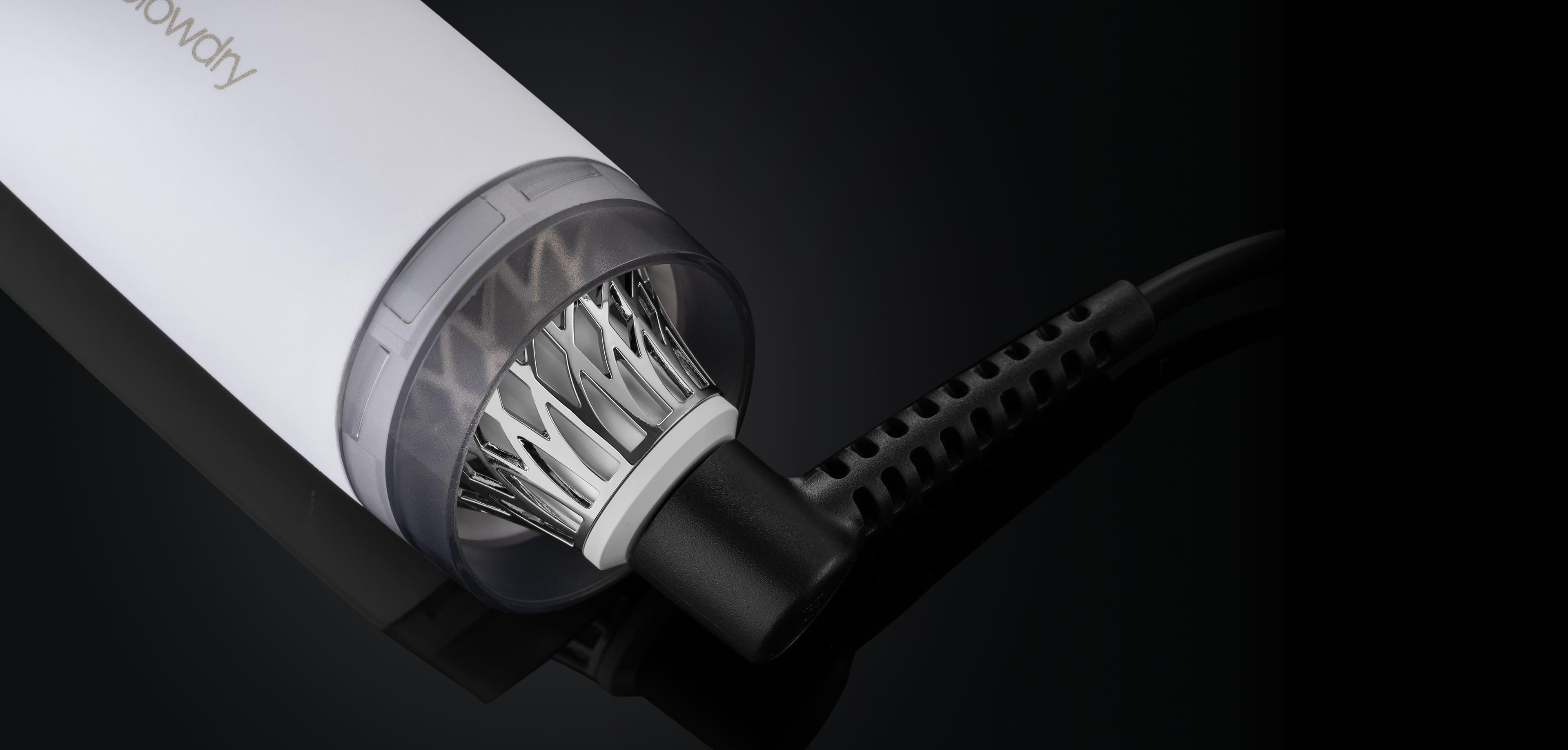 GHD DUET BLOWDRY HAIR DRYER BRUSH IN WHITE