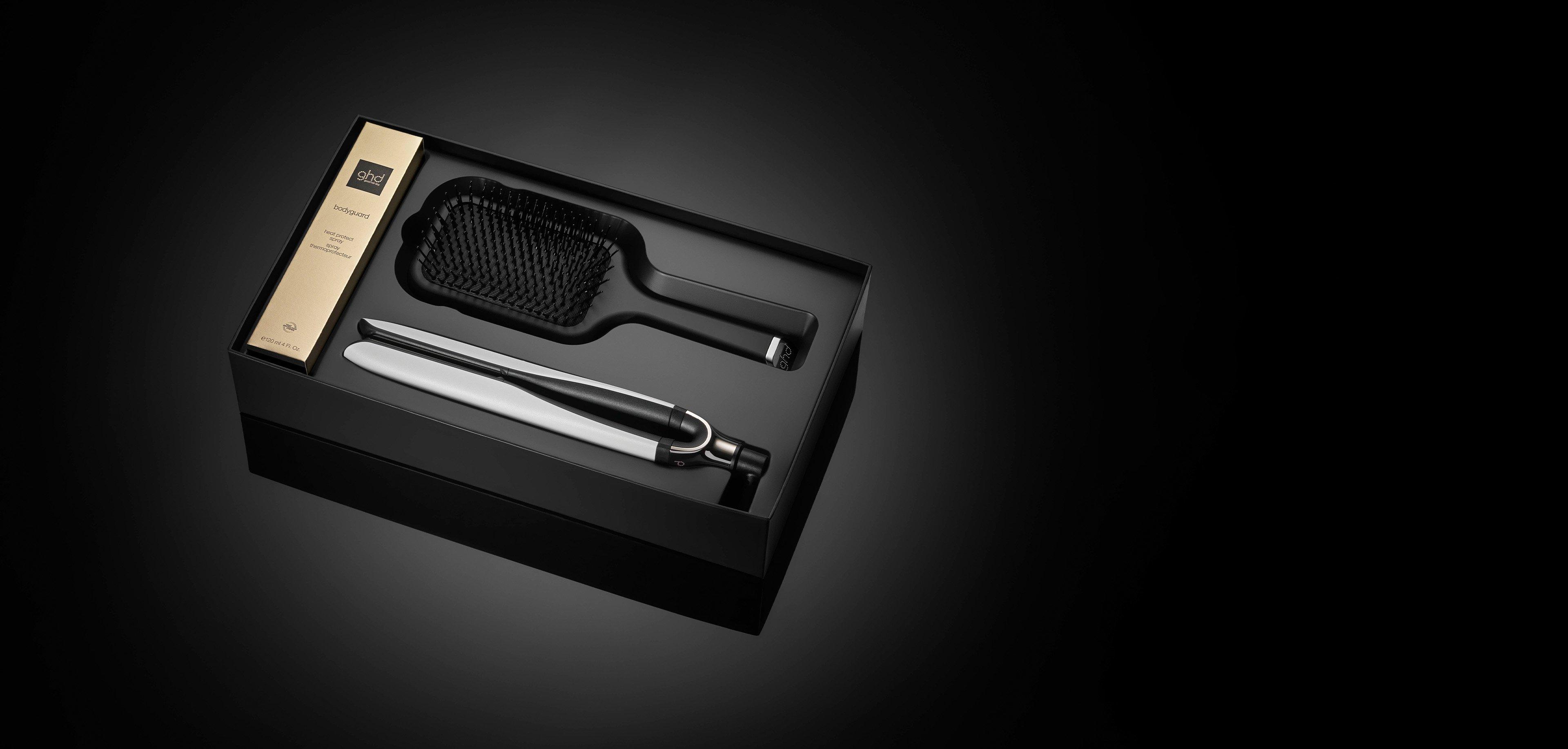 GHD PLATINUM+ HAIR STRAIGHTENER GIFT SET IN WHITE
