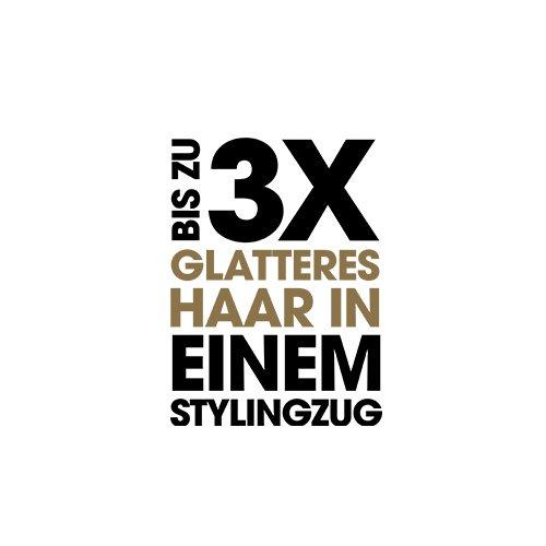Dreimal glatteres Haar in einem Zug