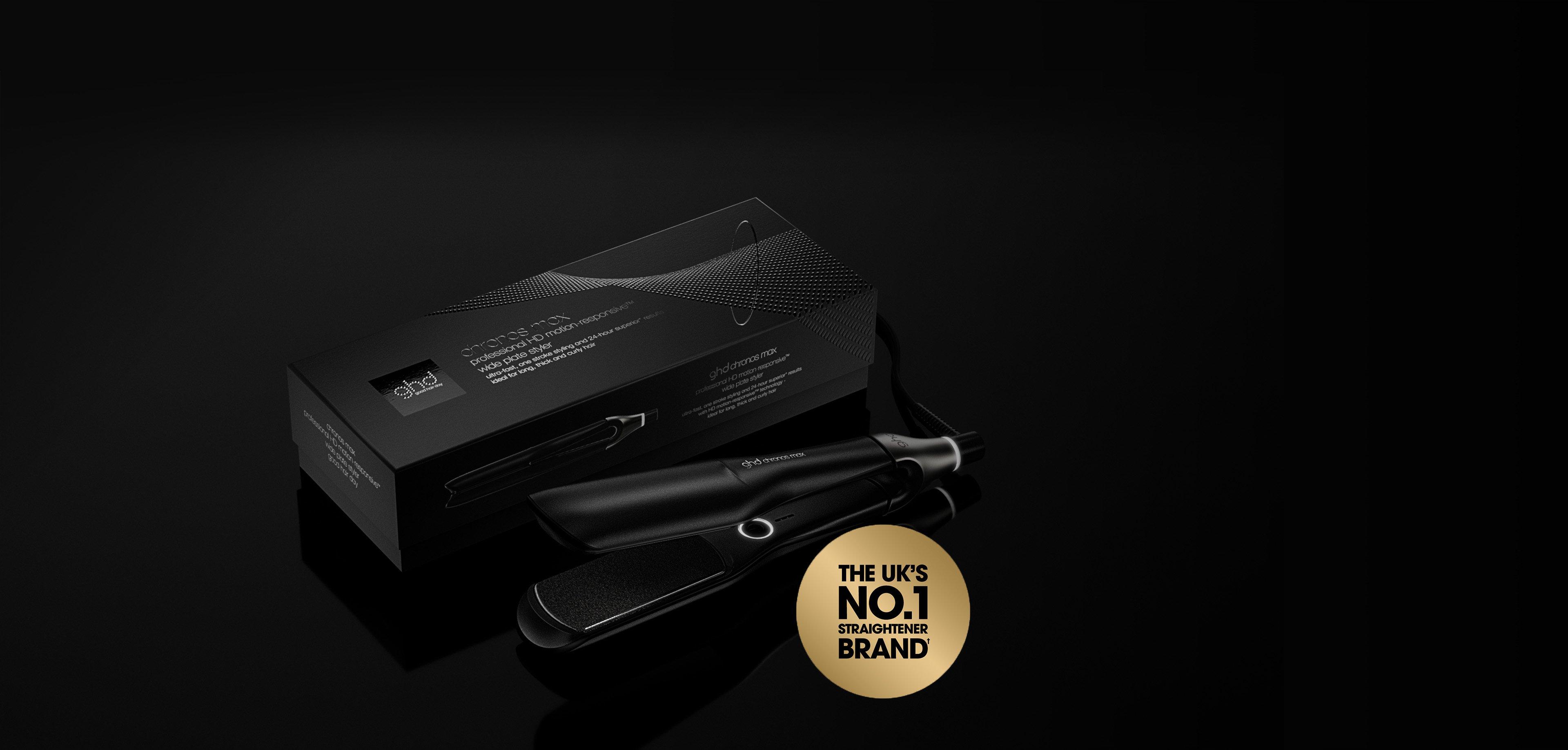 NEW GHD CHRONOS MAX BEST WIDE PLATE HAIR STRAIGHTENER (43MM PLATE) BLACK