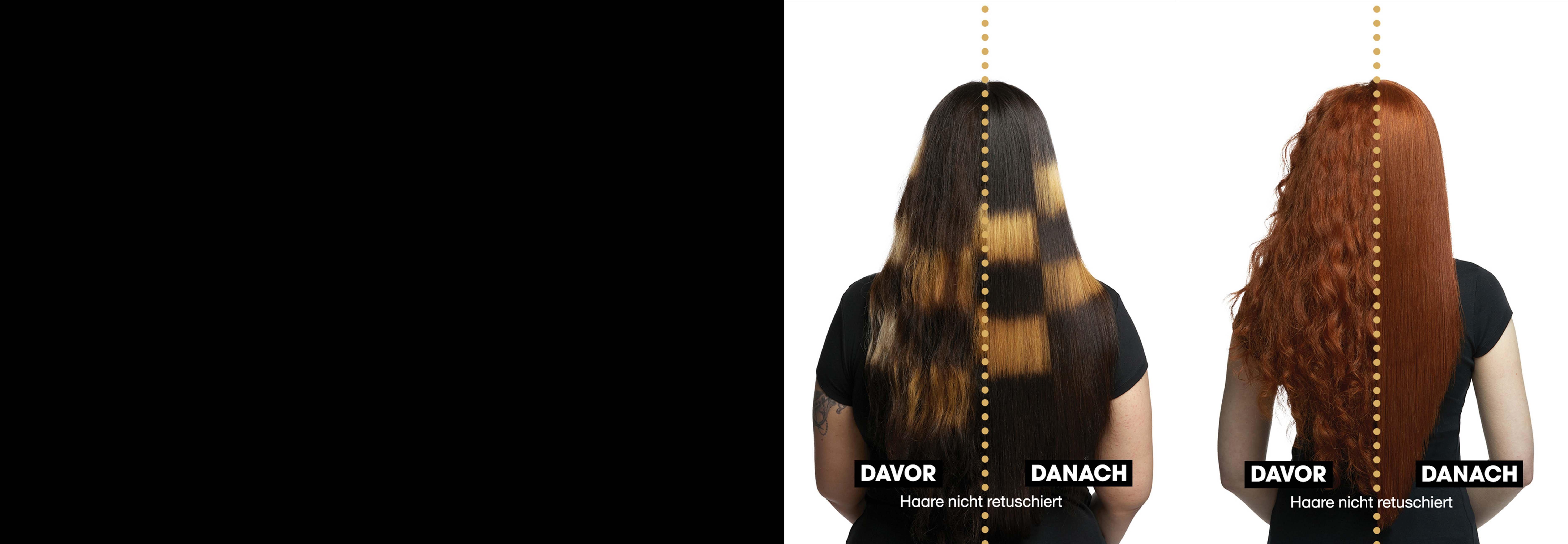 Vorher- Nachher-Transformation mit ghd chronos max Glätteisen