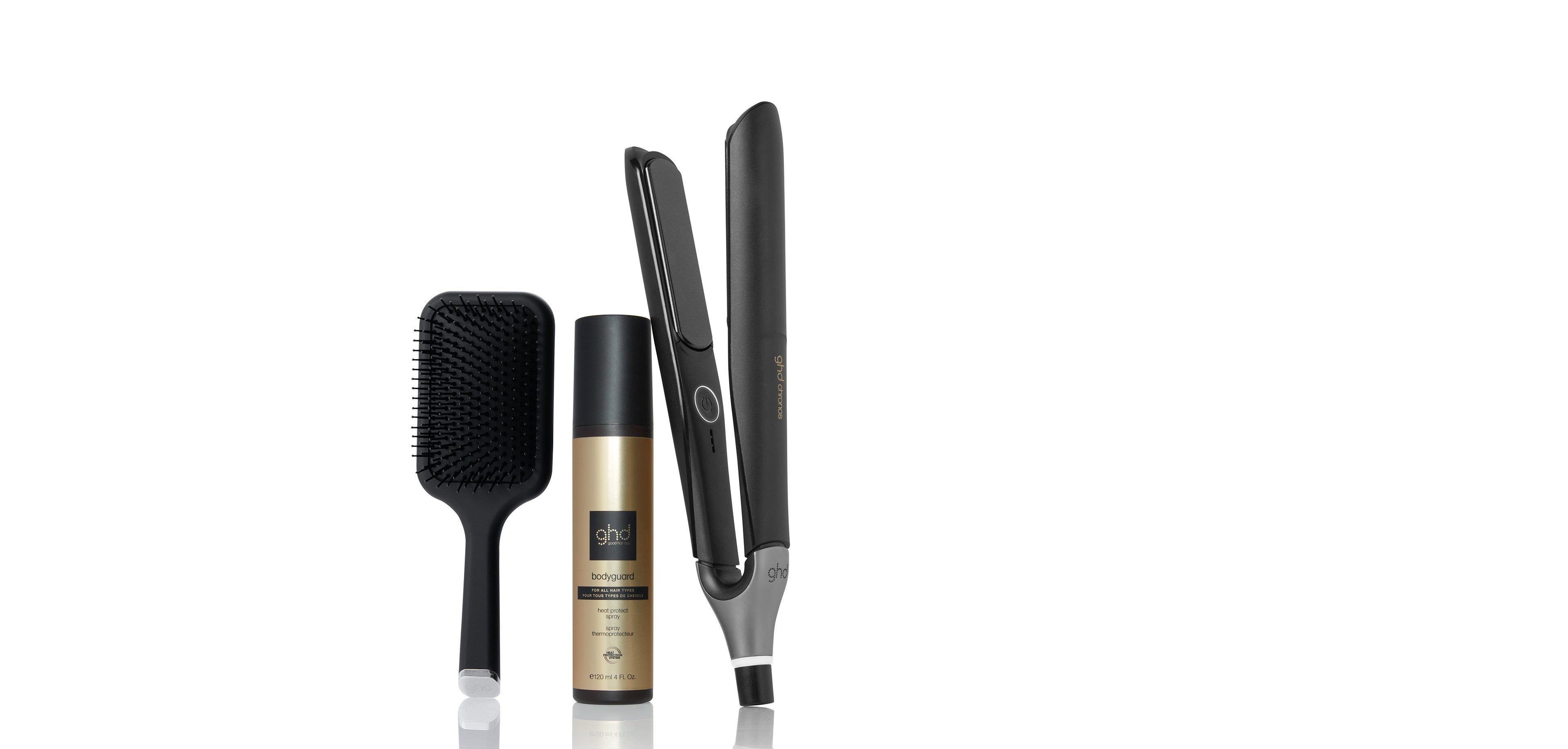 GHD CHRONOS HAIR STRAIGHTENER IN BLACK BUNDLE