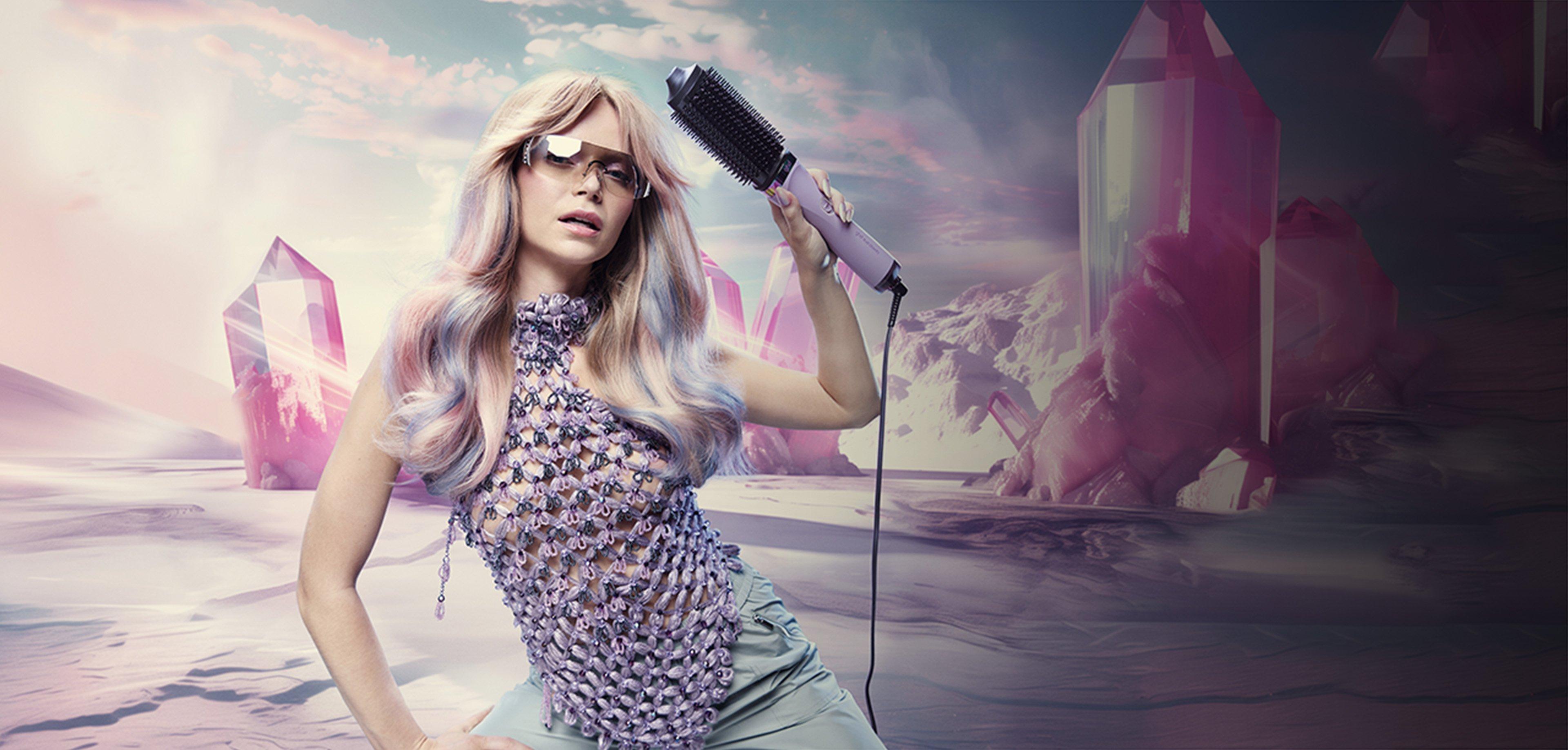 Cepillo secador 2 en 1 ghd duet blowdry lila galáctico