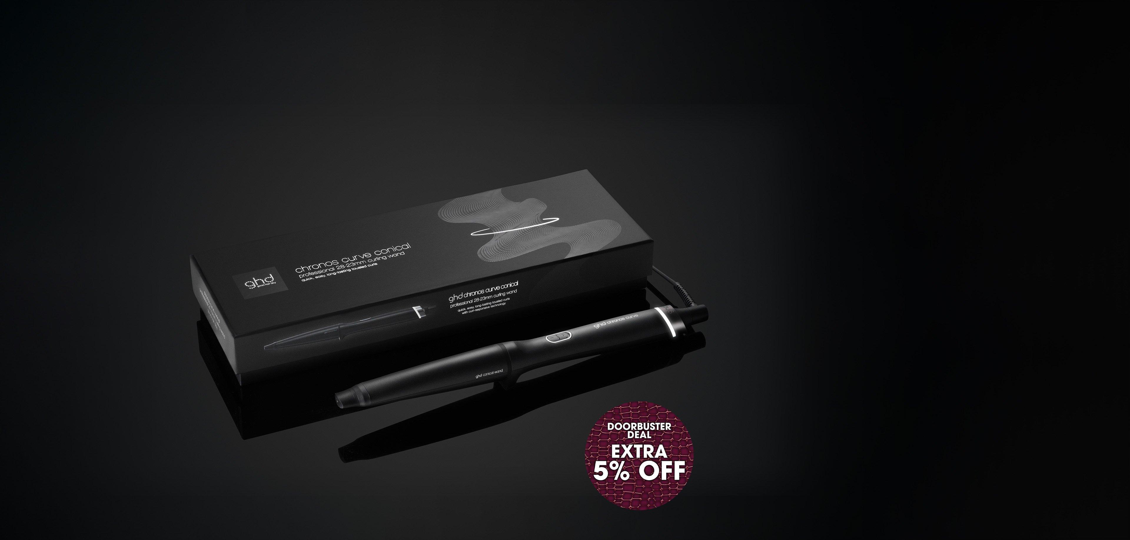 NEW GHD CHRONOS CURVE CONICAL WAND (1.1"-0.9" BARREL) FOR BEACH CURLS