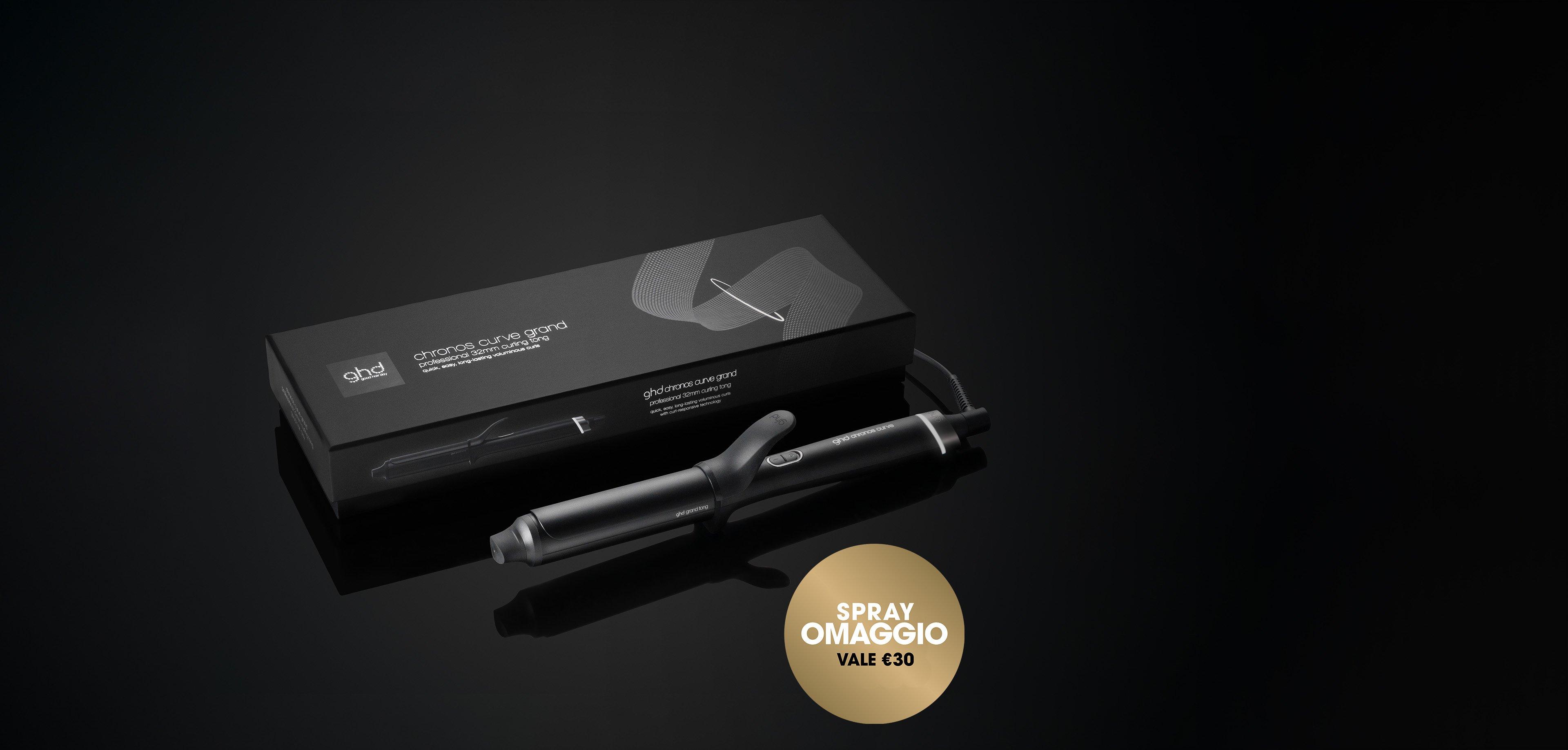 NUOVO GHD CHRONOS CURVE GRAND TONG (32MM) FERRO PER RICCI VOLUMINOSI E ONDE MORBIDE