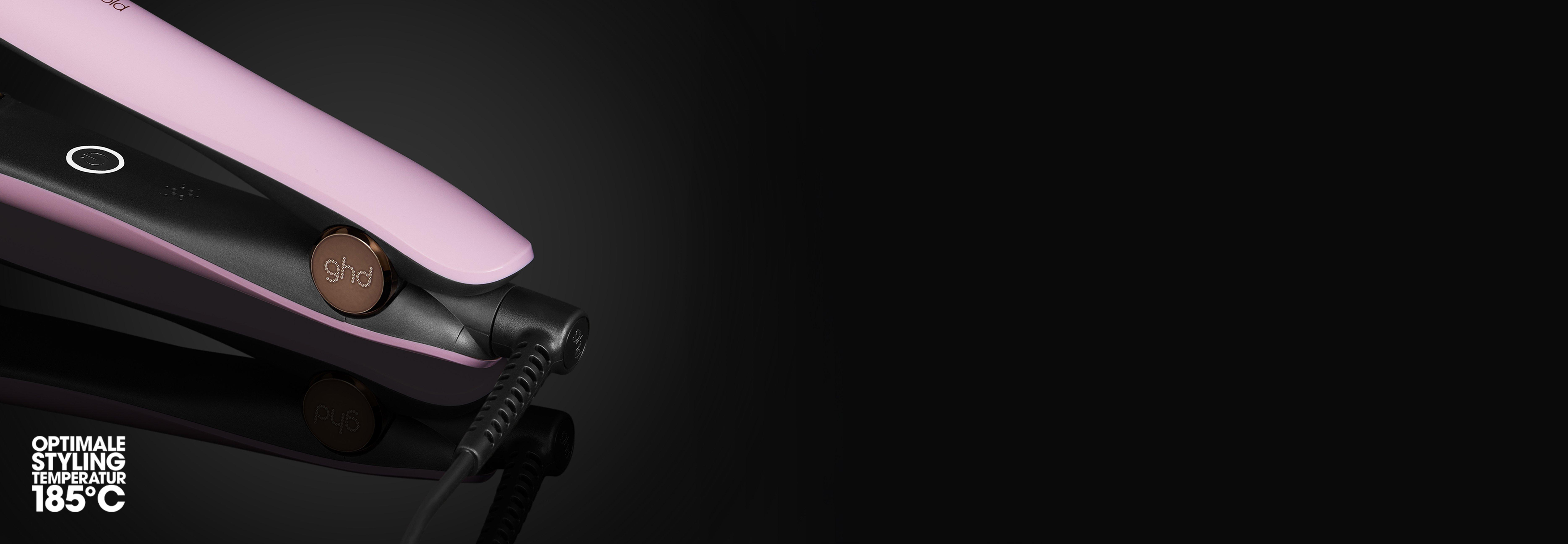 Pinker ghd gold stylt mit den optimalen 185°C