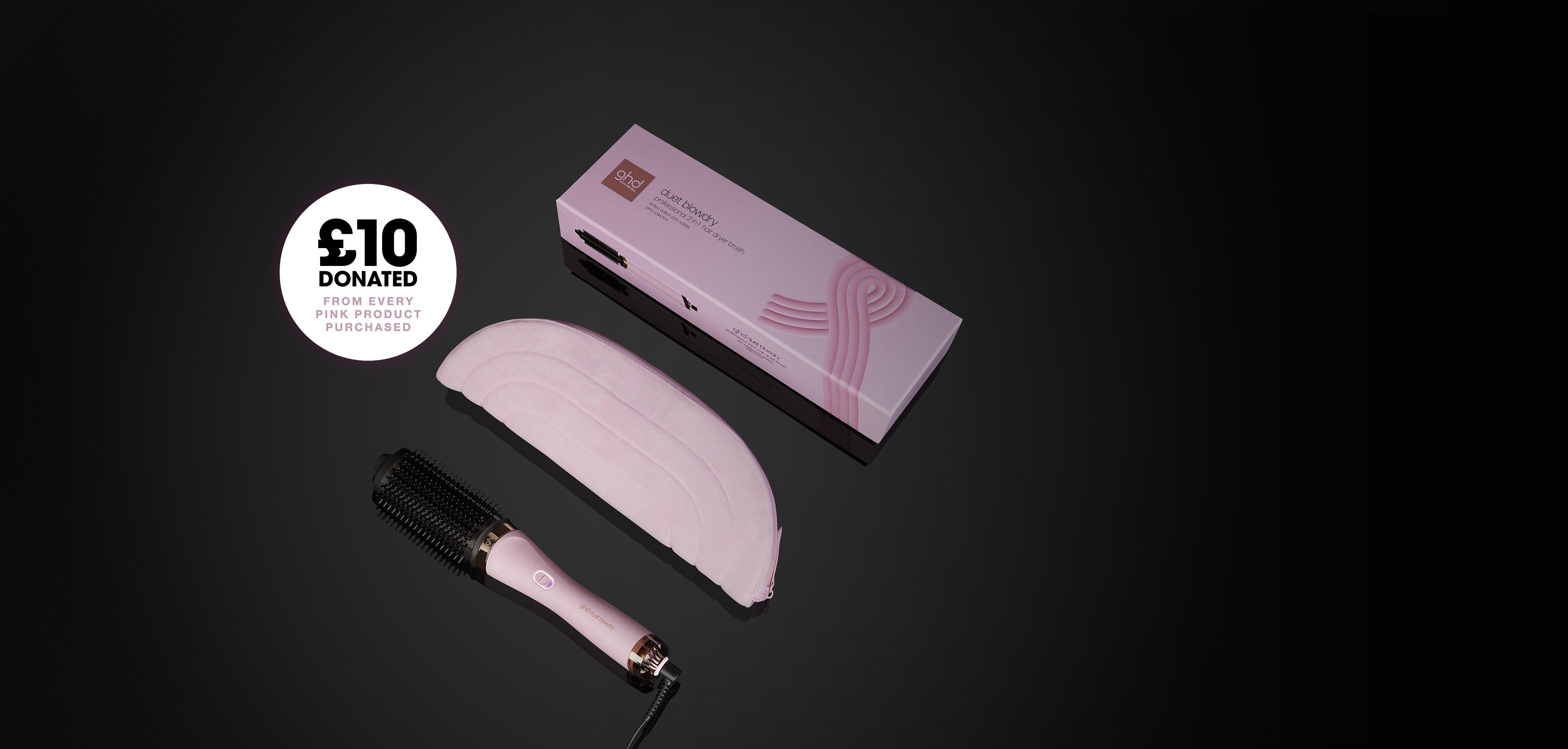 NEW GHD DUET BLOWDRY HAIR DRYER BRUSH IN PINK SORBET