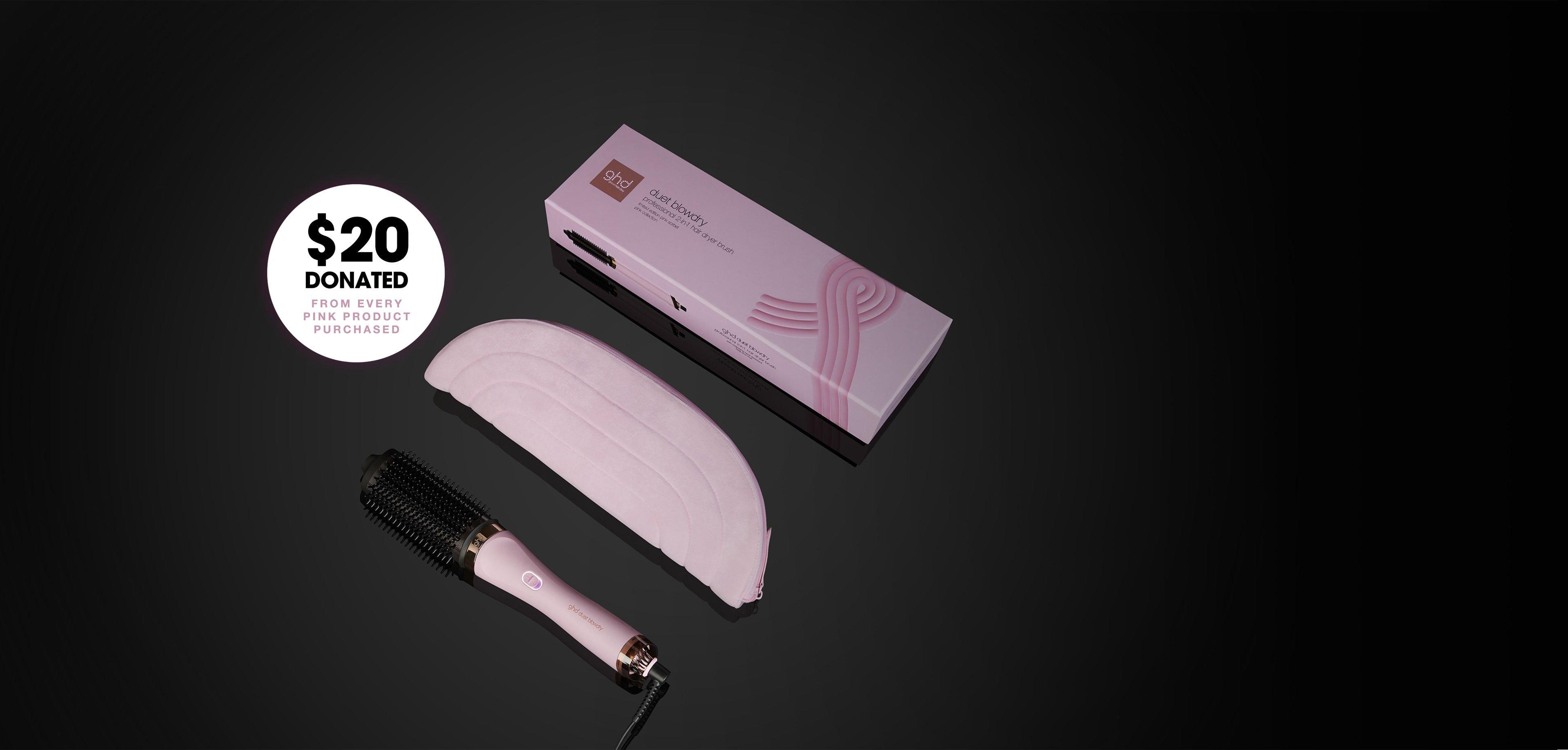 NEW GHD DUET BLOWDRY HAIR DRYER BRUSH IN PINK SORBET