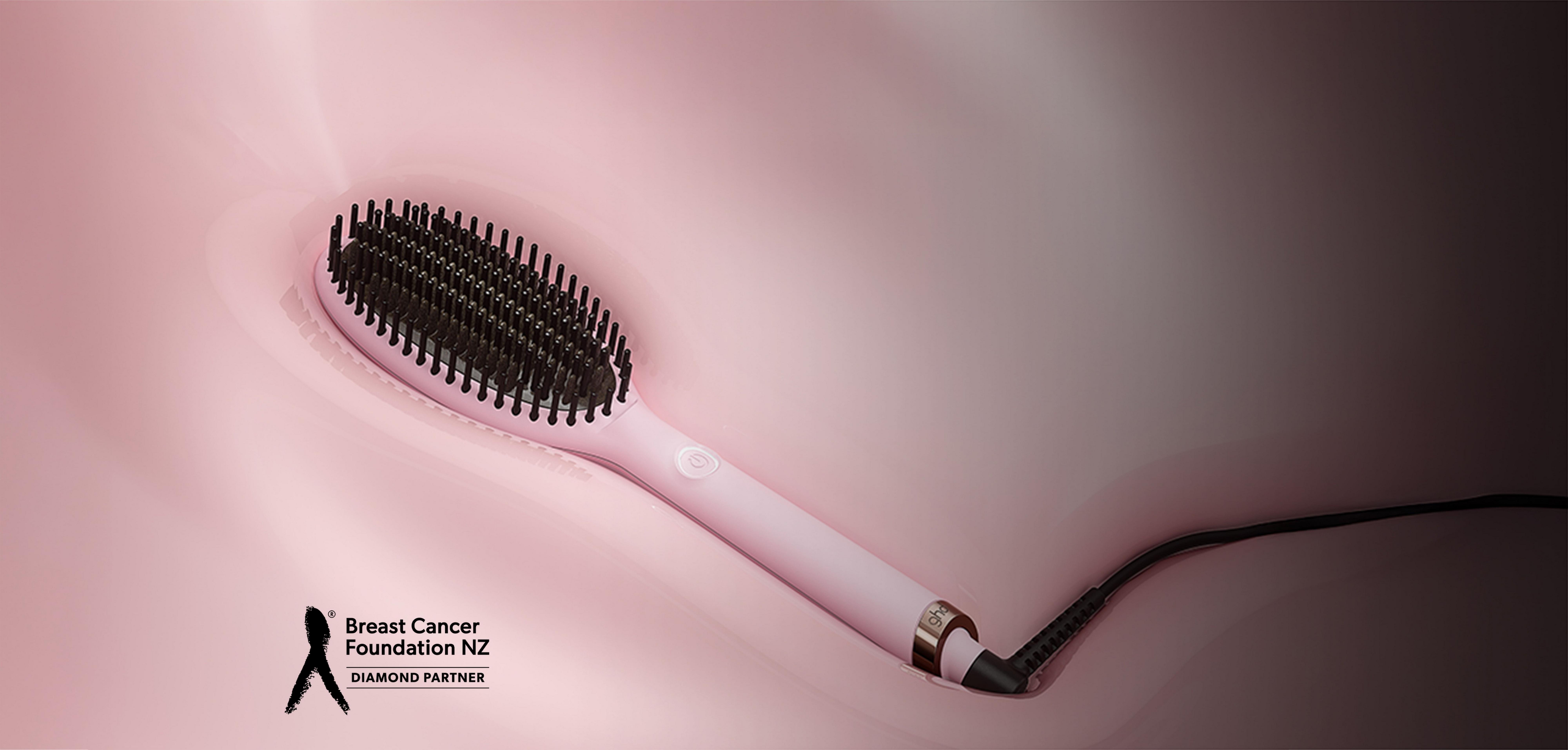 NEW GHD GLIDE® HAIR STRAIGHTENING BRUSH IN PINK SORBET