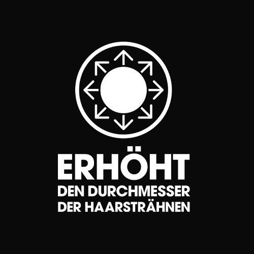 Erhöht den Durchmesser der Haarsträhne