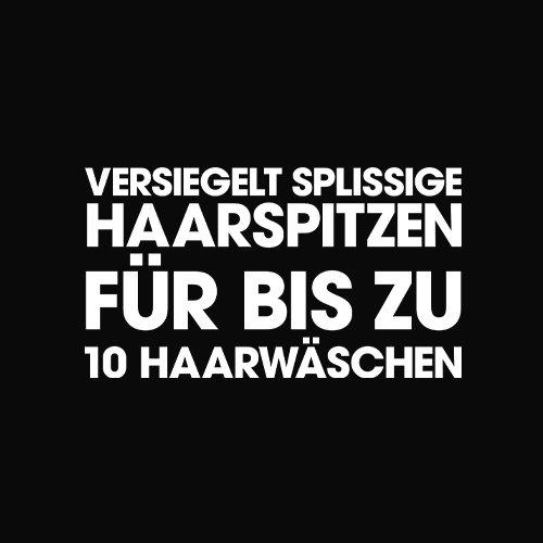 Versiegelt splissige Haarspitzen für bis zu 10 Haarwäschen