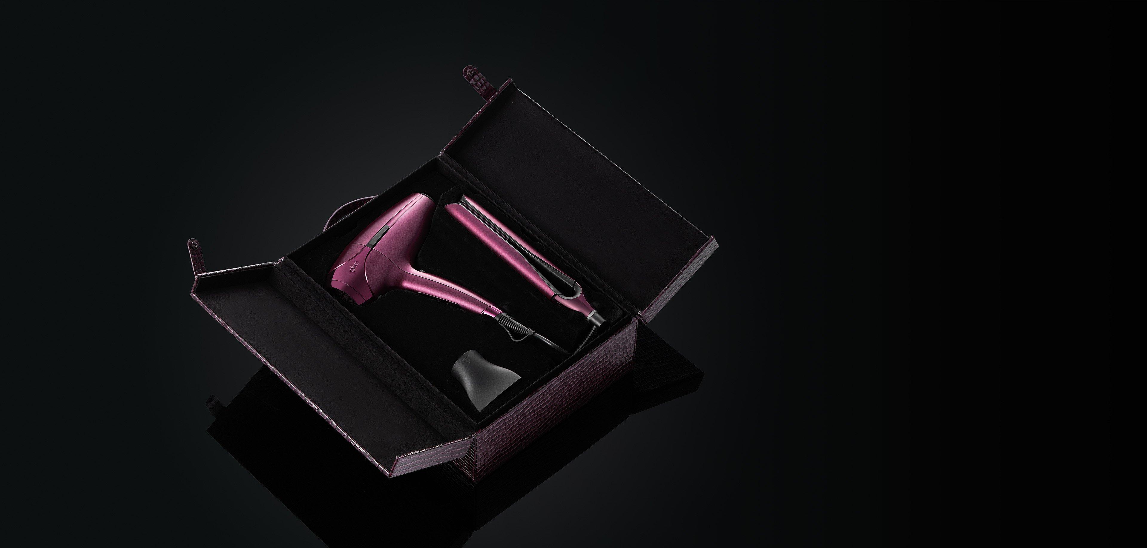 NOUVEAU COFFRET DELUXE LISSEUR & SÈCHE-CHEVEUX GHD BORDEAUX