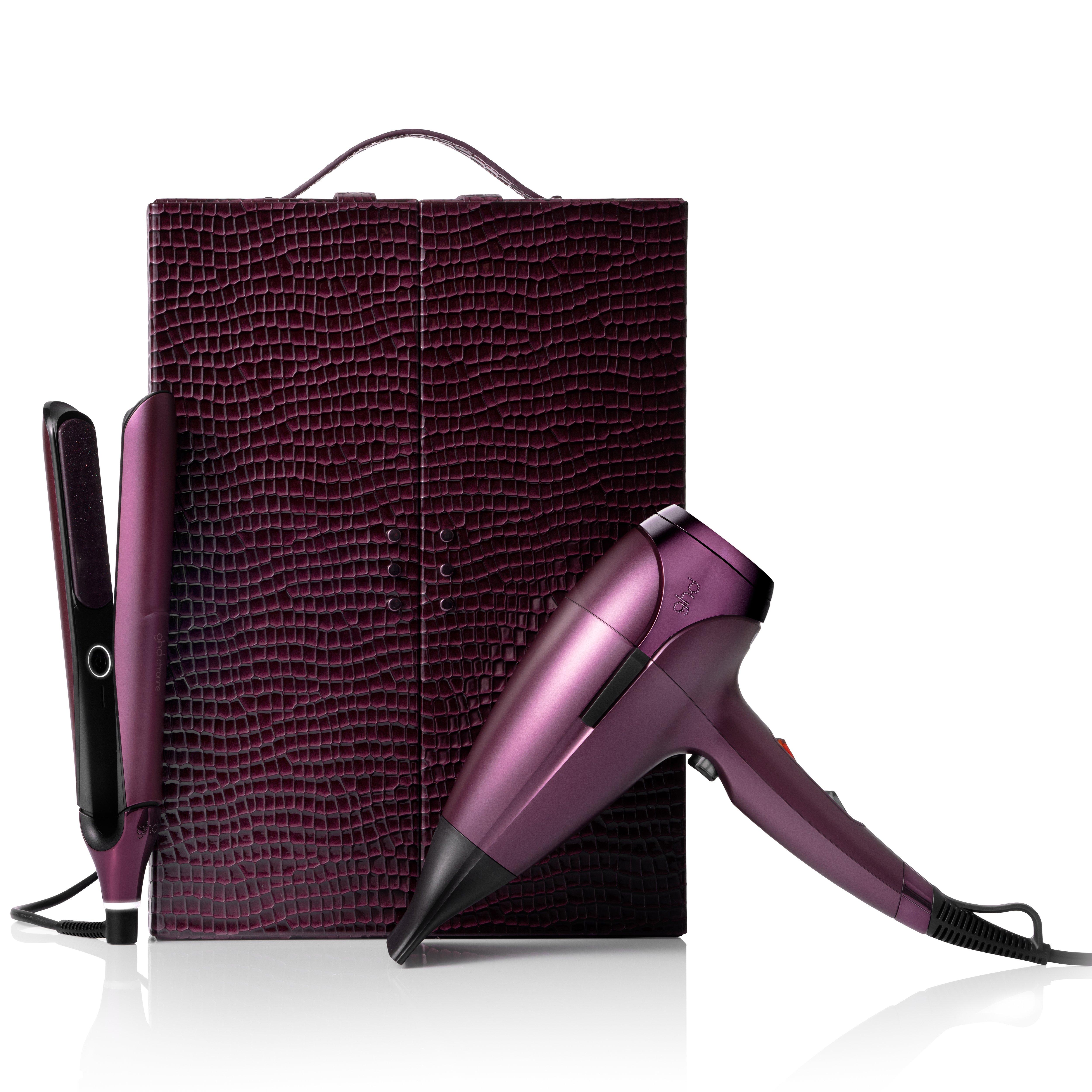 NEW GHD DELUXE HELIOS HAIR DRYER AND CHRONOS STRAIGHTENER GIFT SET IN CHERRY CHIC
