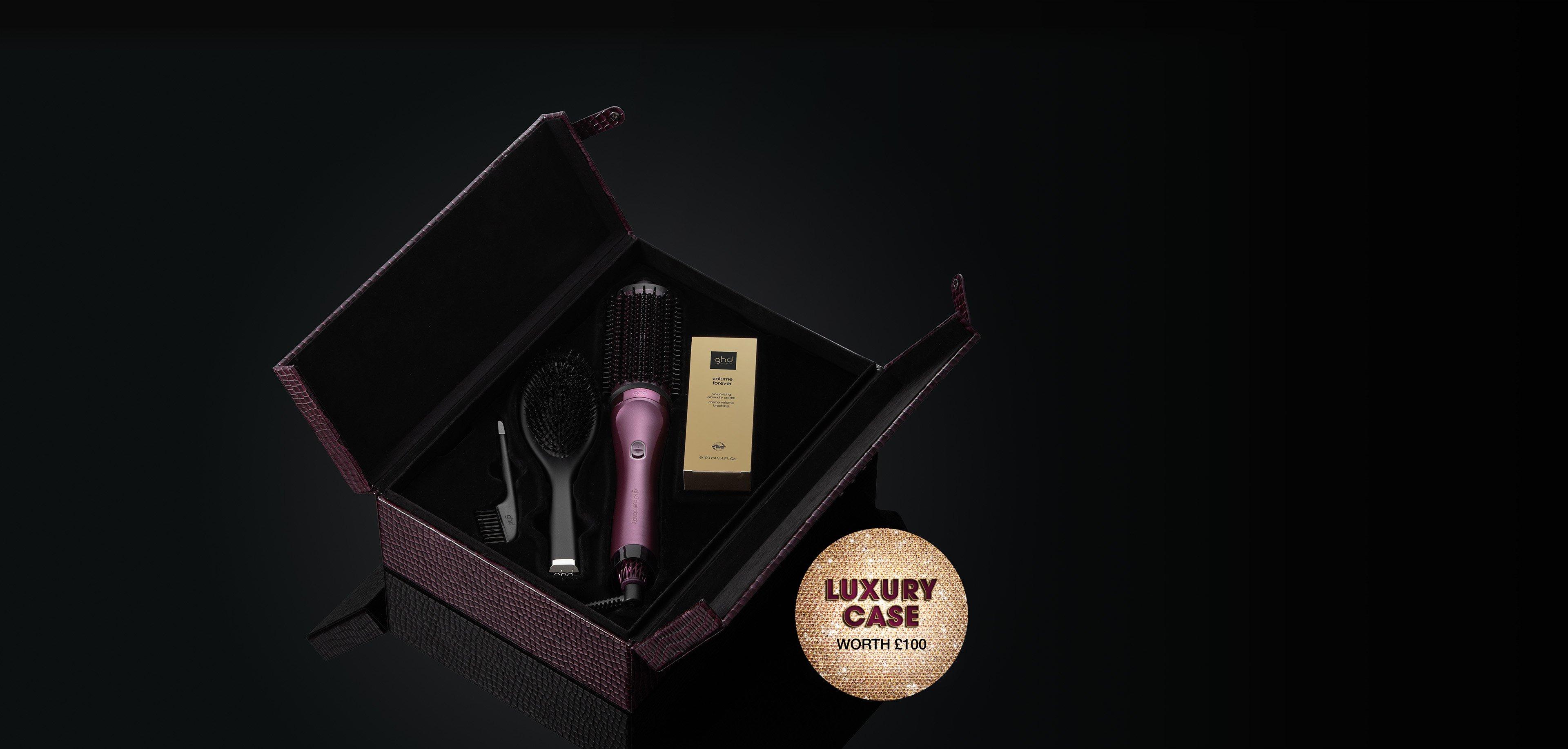 NEW GHD DUET BLOWDRY HAIR DRYER BRUSH FESTIVE GIFT SET IN CHERRY CHIC