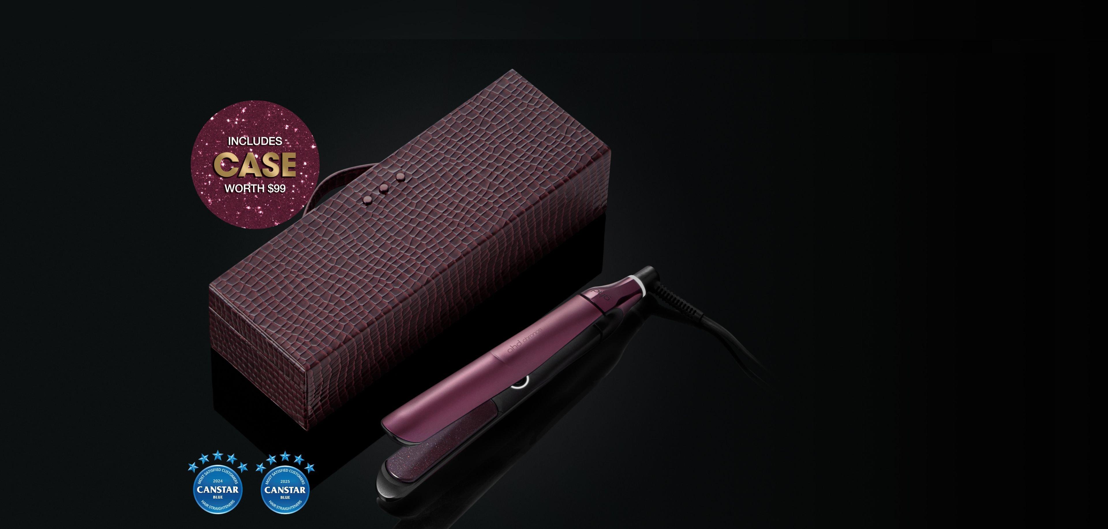 NEW GHD CHRONOS HAIR STRAIGHTENER (26MM PLATE) CHERRY CHIC