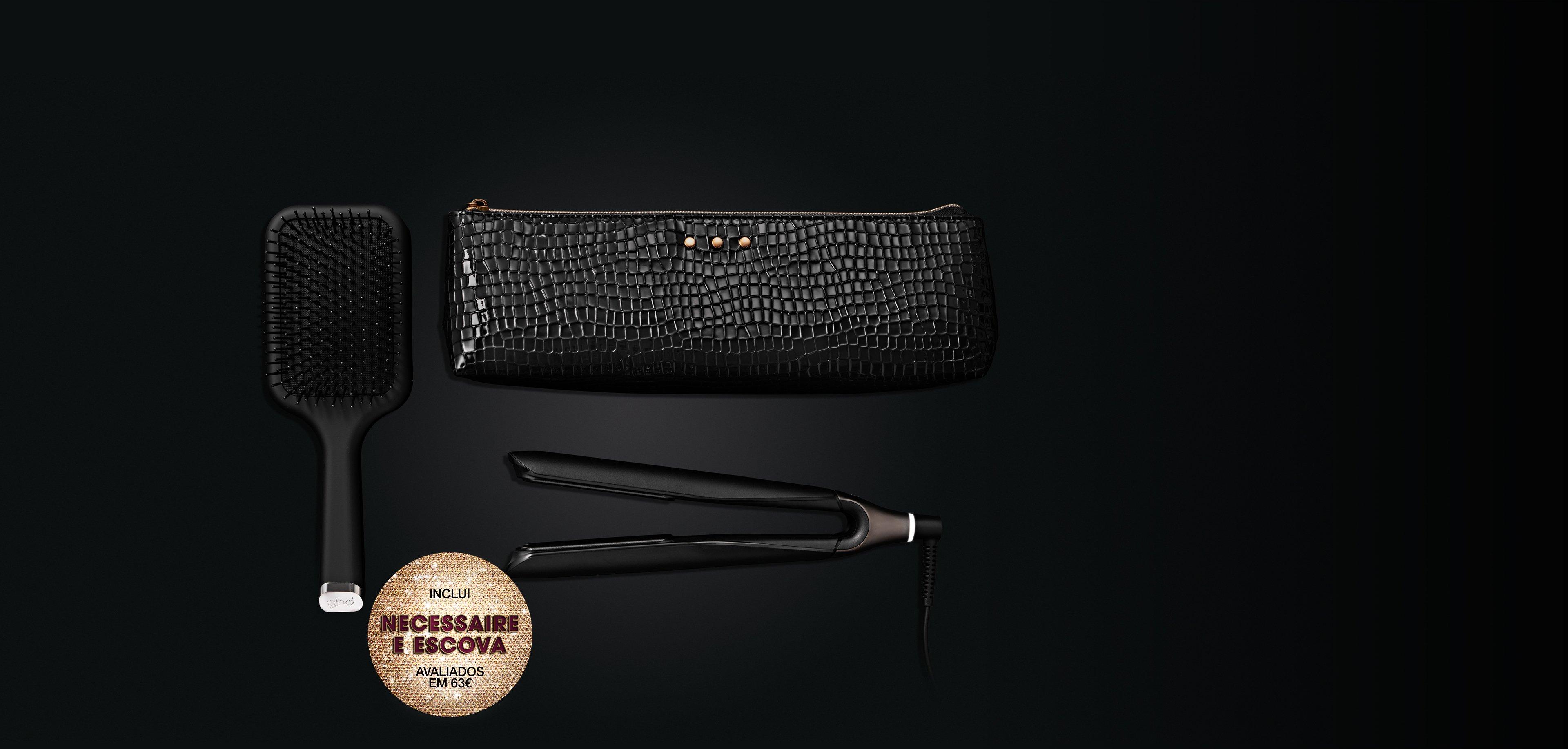 Prancha de cabelo ghd Chronos gift set em preto (placas 26 mm)