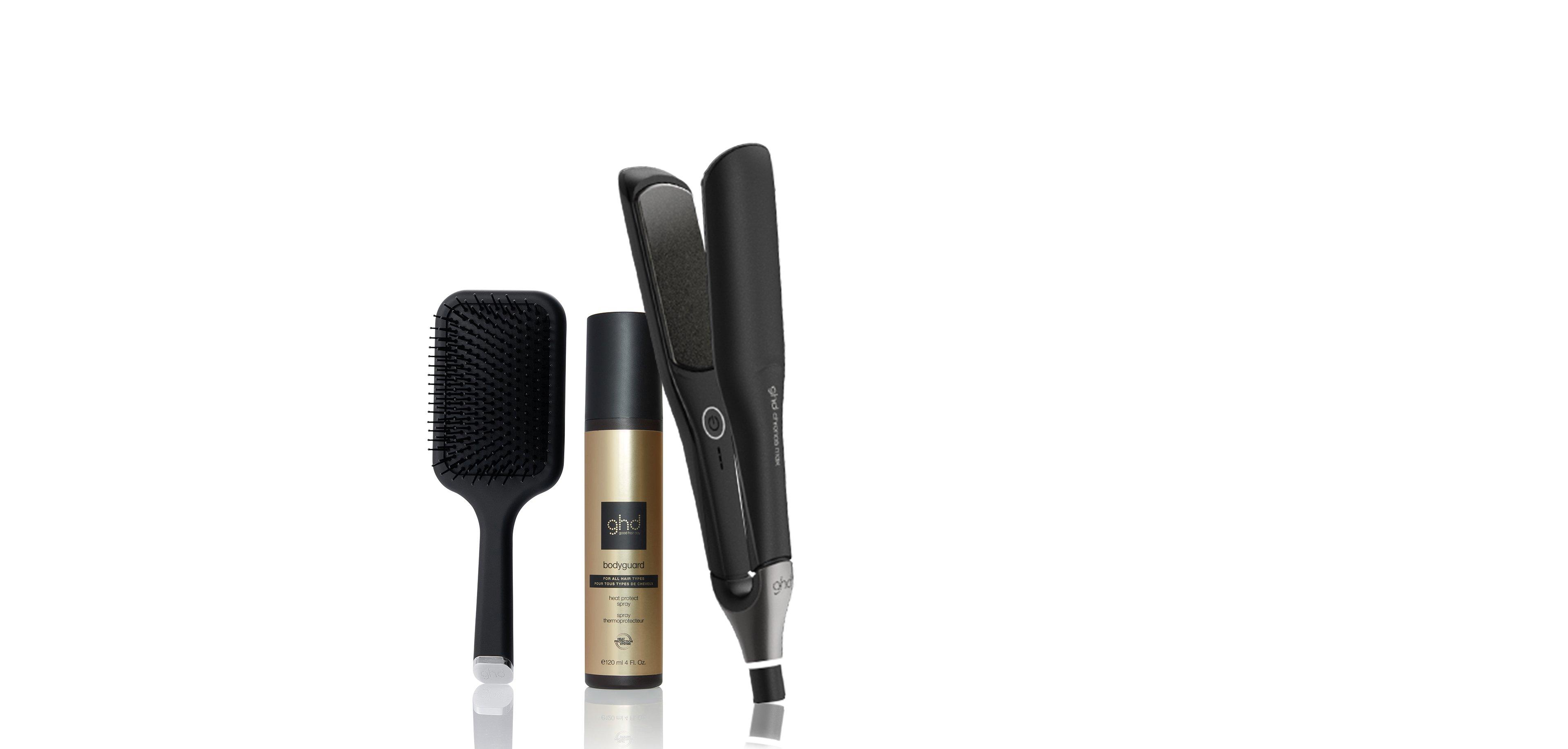 GHD CHRONOS MAX BEST WIDE PLATE HAIR STRAIGHTENER (43MM PLATE) IN BLACK BUNDLE