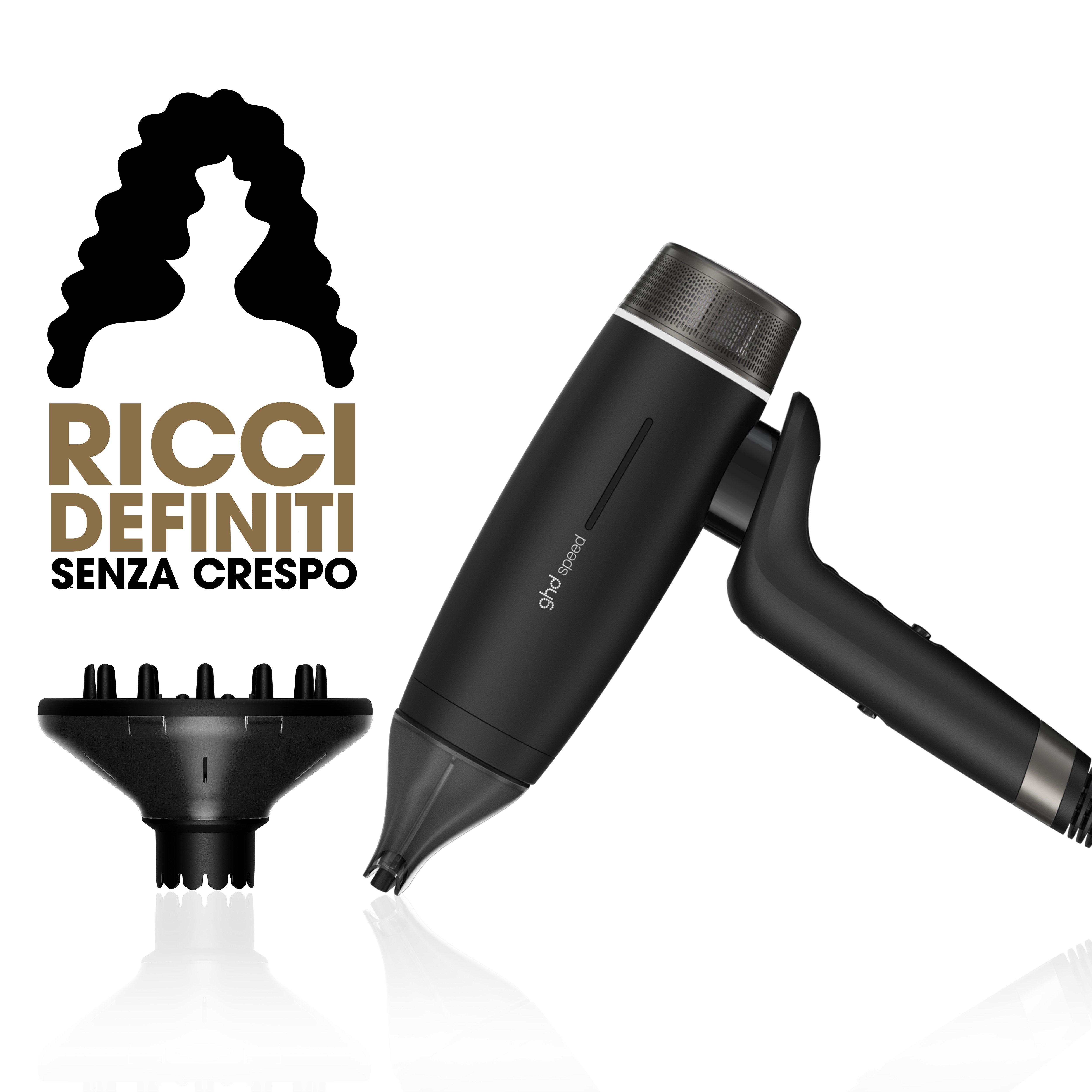 SET GHD PHON E DIFFUSORE: SPEED PHON A IONI NERO OPACO & DIFFUSORE PROFESSIONALE GHD