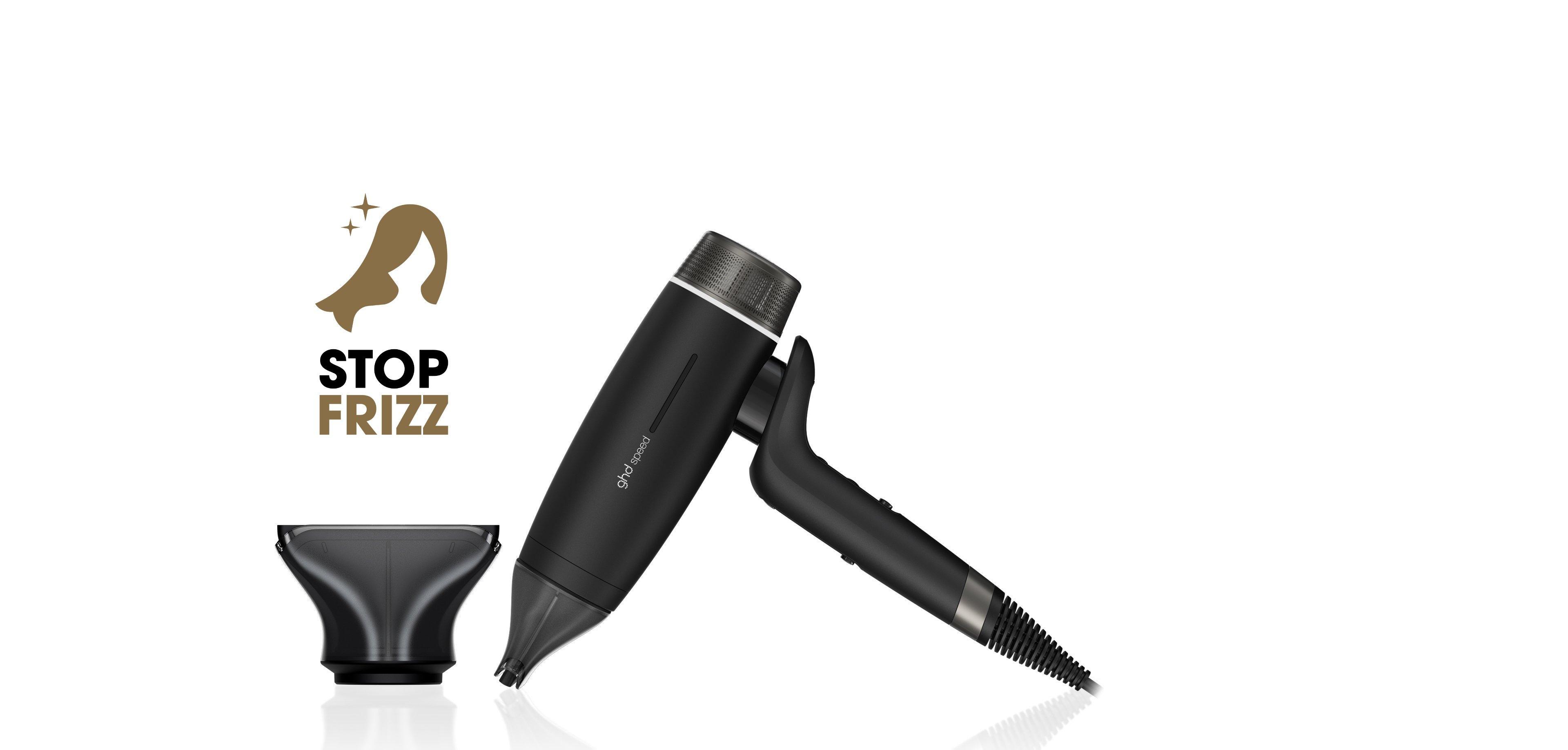 Coffret ghd Speed preto com bocal largo para cabelo comprido