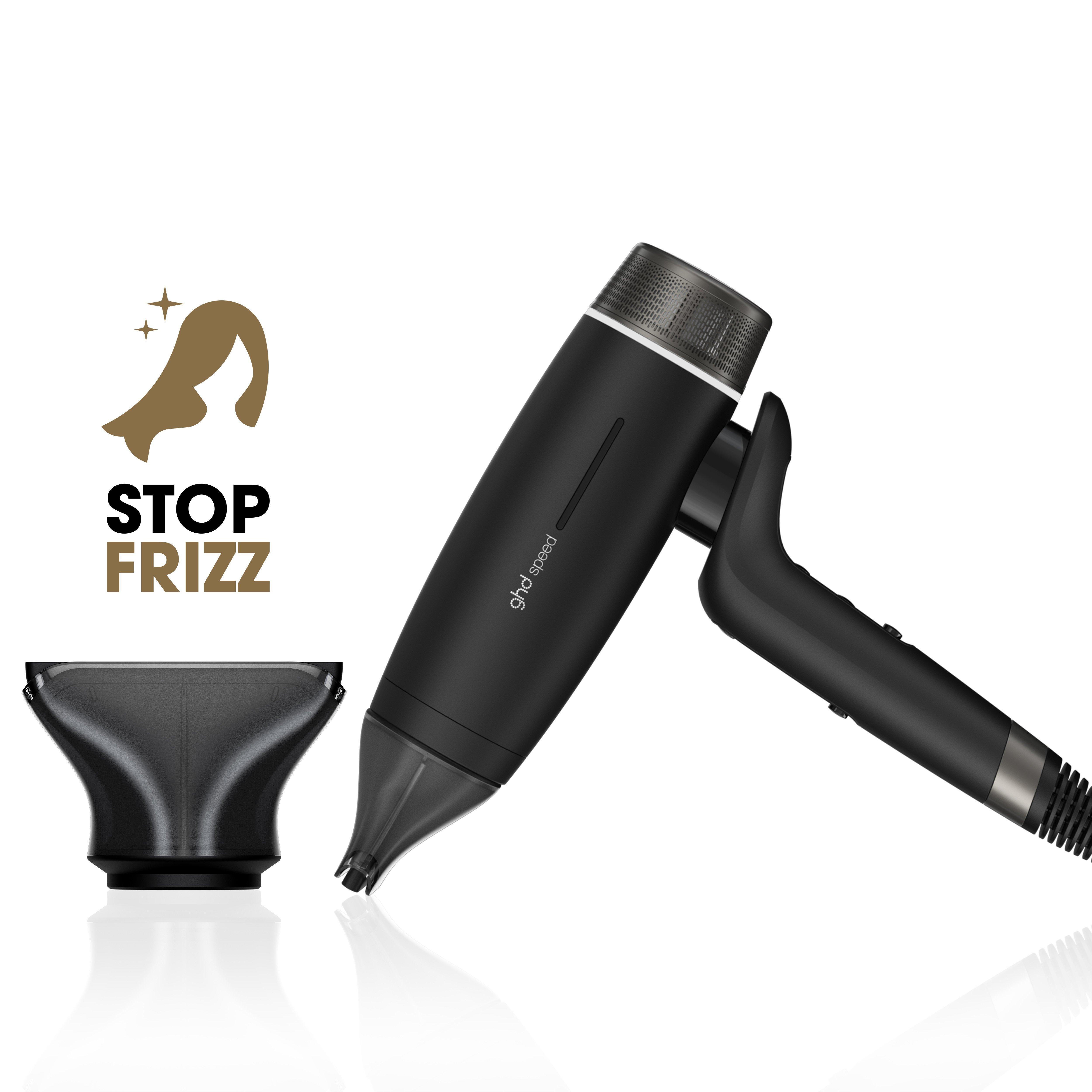 Coffret ghd Speed preto com bocal largo para cabelo comprido