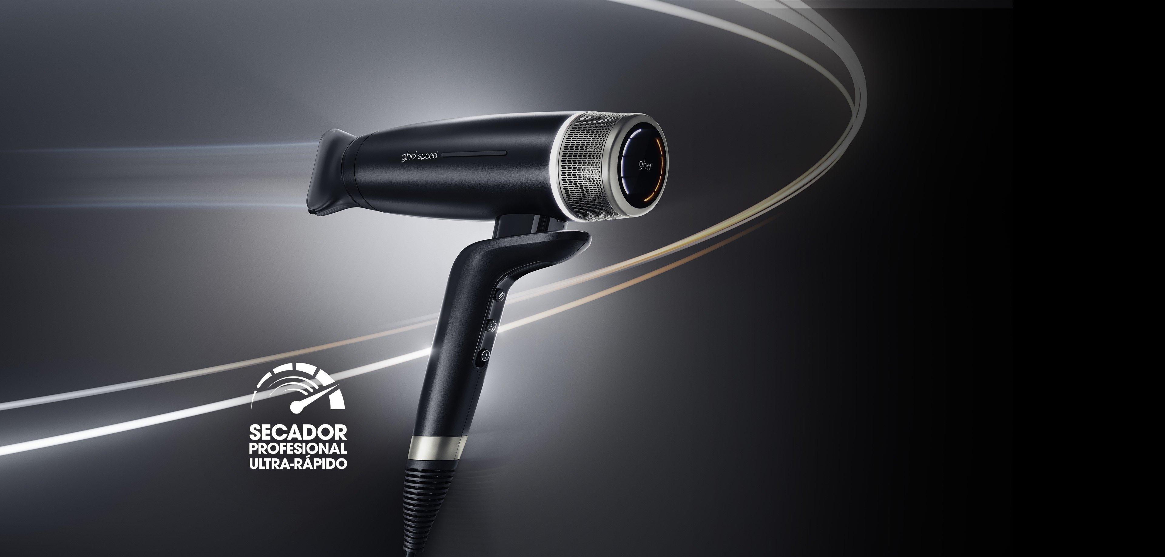 Kit secador ghd Speed negro con boquilla para cabellos finos