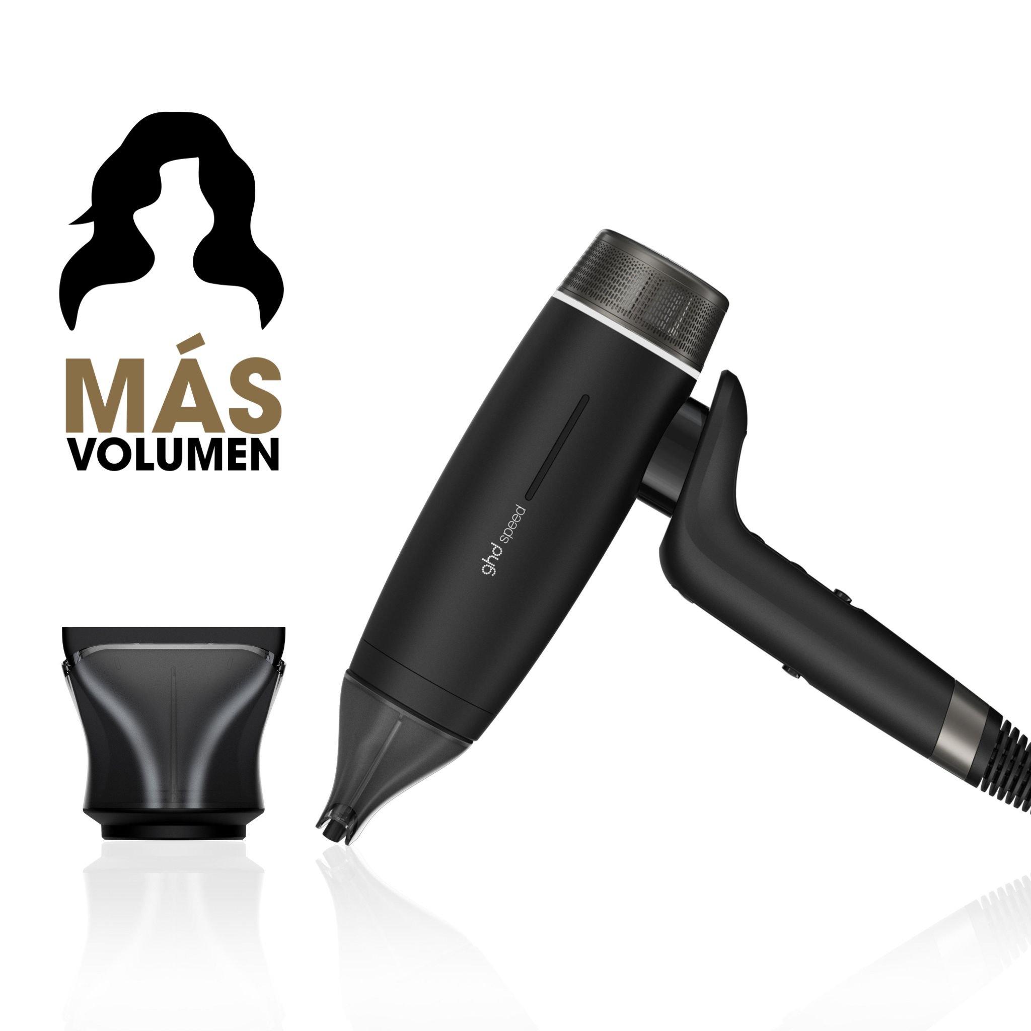 Kit secador ghd Speed negro con boquilla para cabellos finos